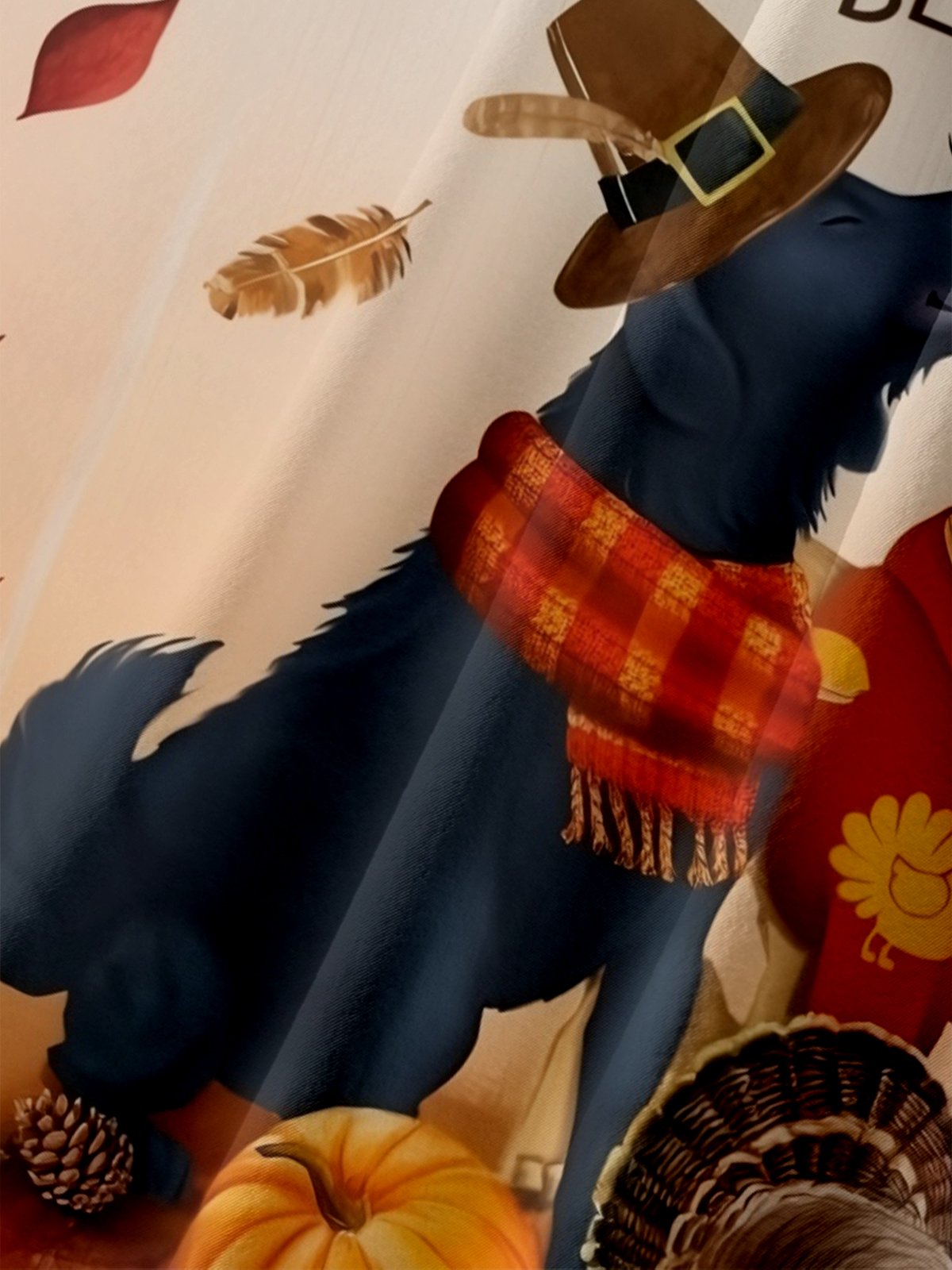 Moisture-wicking Thanksgiving Gobble Dog Turkey Chest Pocket Casual Shirt