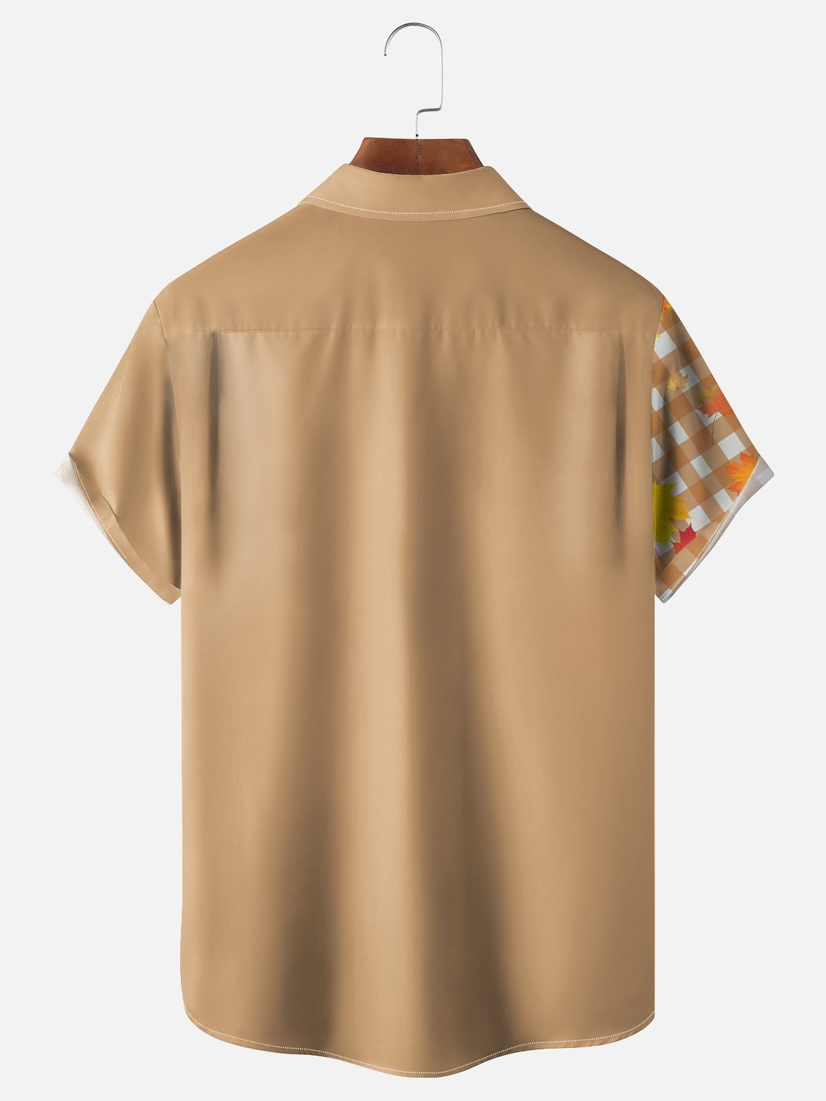 Moisture-wicking Thanksgiving Gobble Turkey Chest Pocket Bowling Shirt