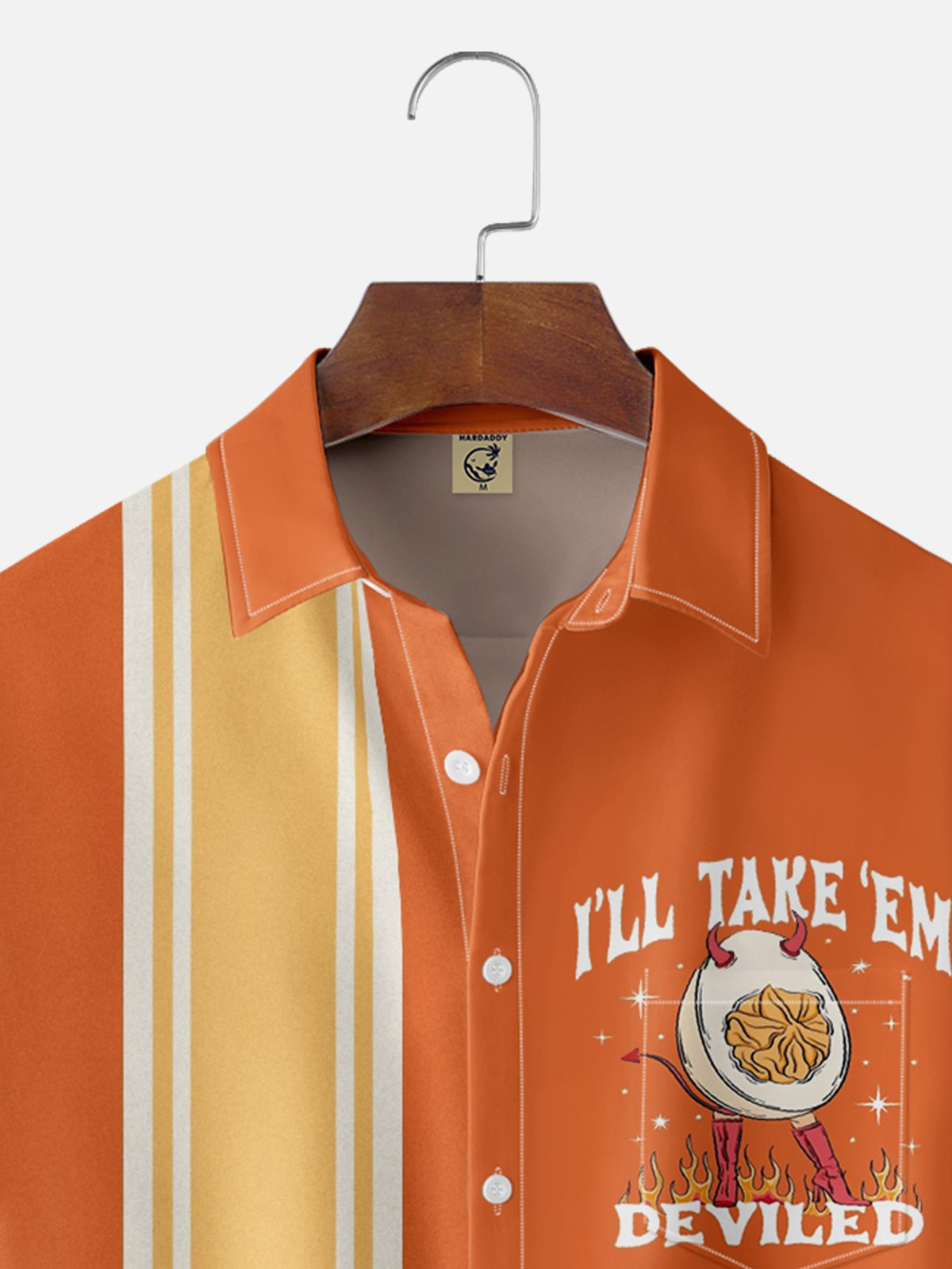 Moisture-wicking I'll Take 'Em Deviled Chest Pocket Bowling Shirt