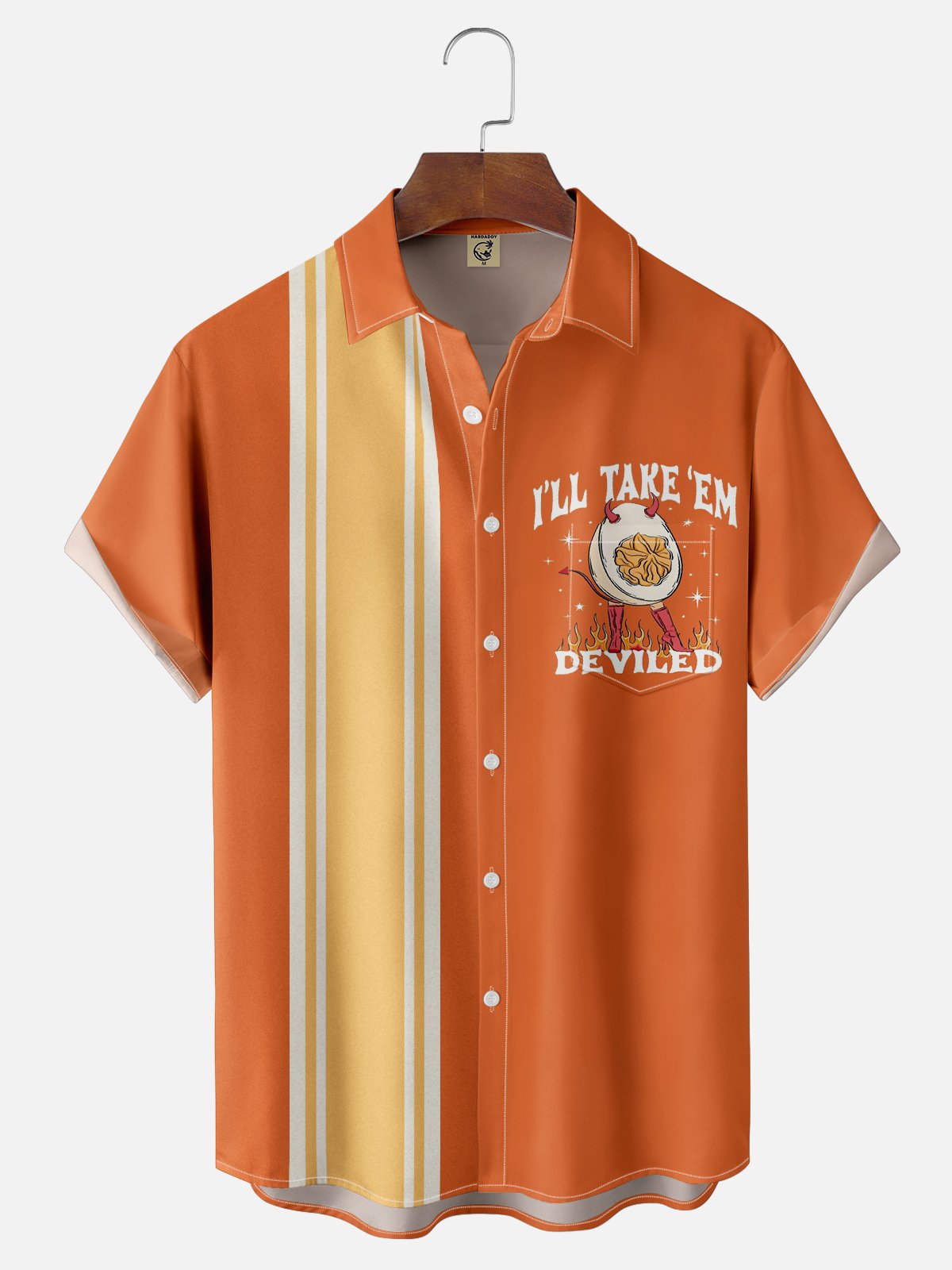 Moisture-wicking I'll Take 'Em Deviled Chest Pocket Bowling Shirt