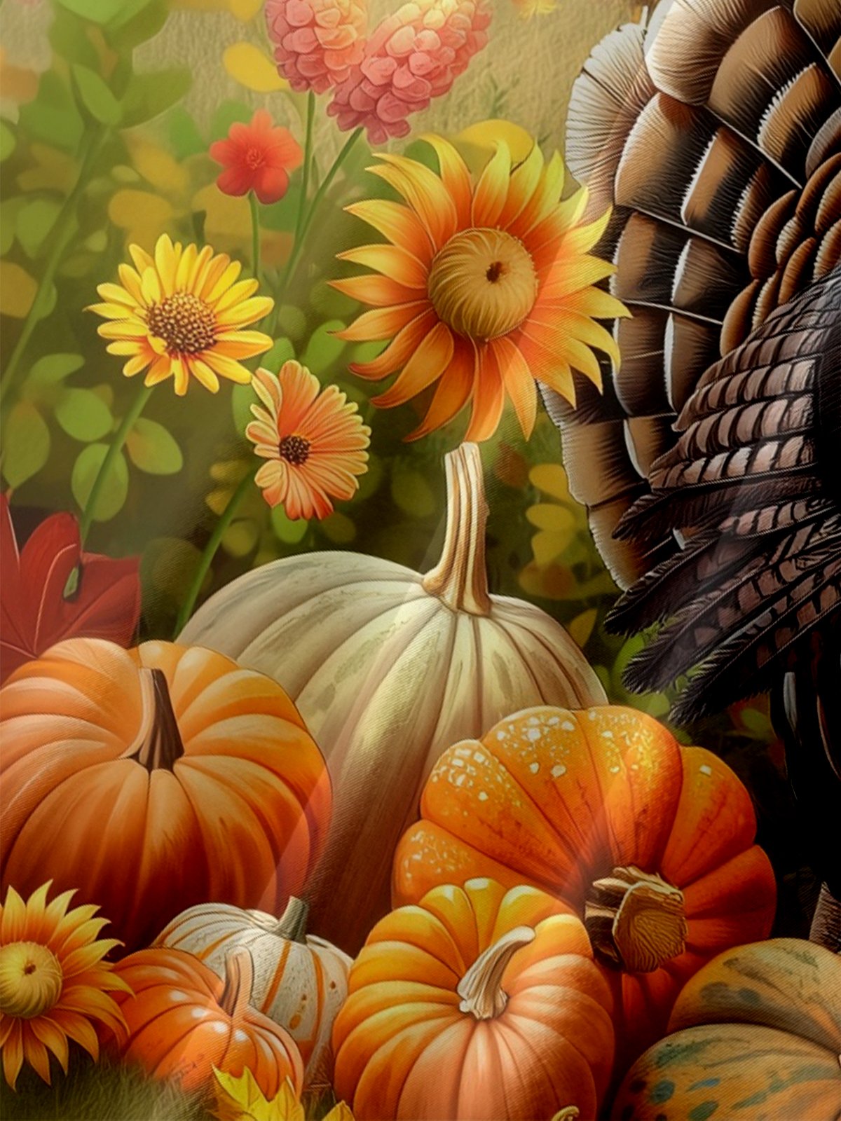 Moisture-wicking Thanksgiving Turkey Pumpkin Chest Pocket Casual Shirt