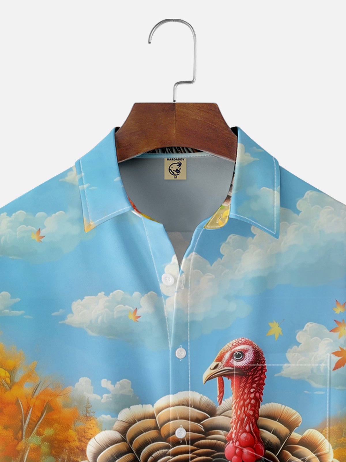 Moisture-wicking Thanksgiving Turkey Pumpkin Chest Pocket Casual Shirt