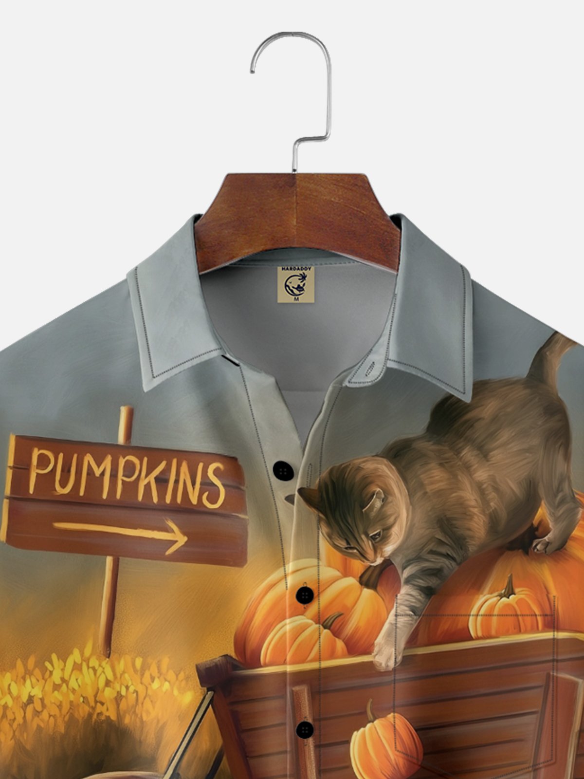 Moisture-wicking Thanksgiving Pumpkin Dog Cat Chest Pocket Casual Shirt
