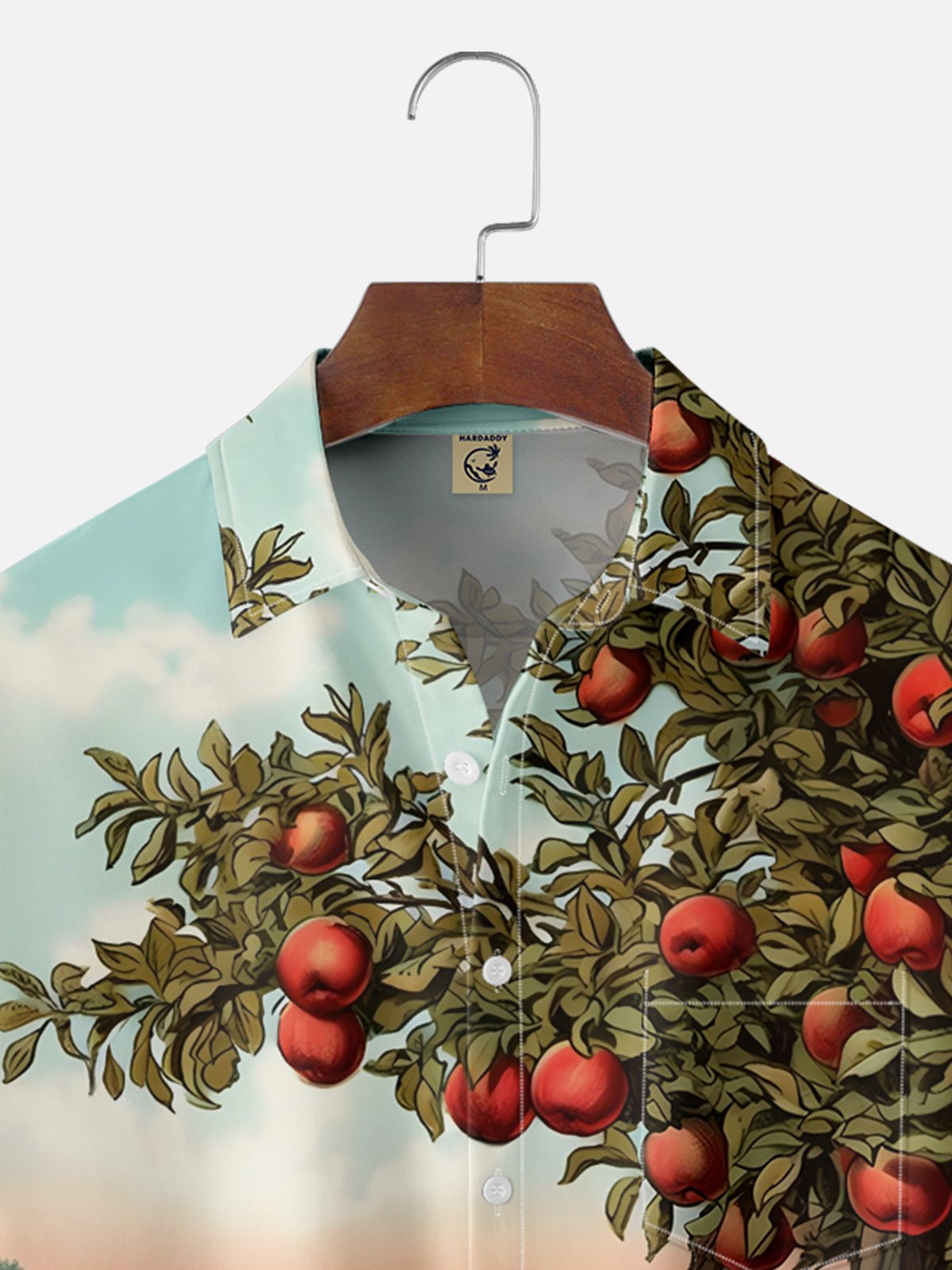 Moisture-wicking Harvest Apple Tree Thanksgiving Chest Pocket Casual Shirt