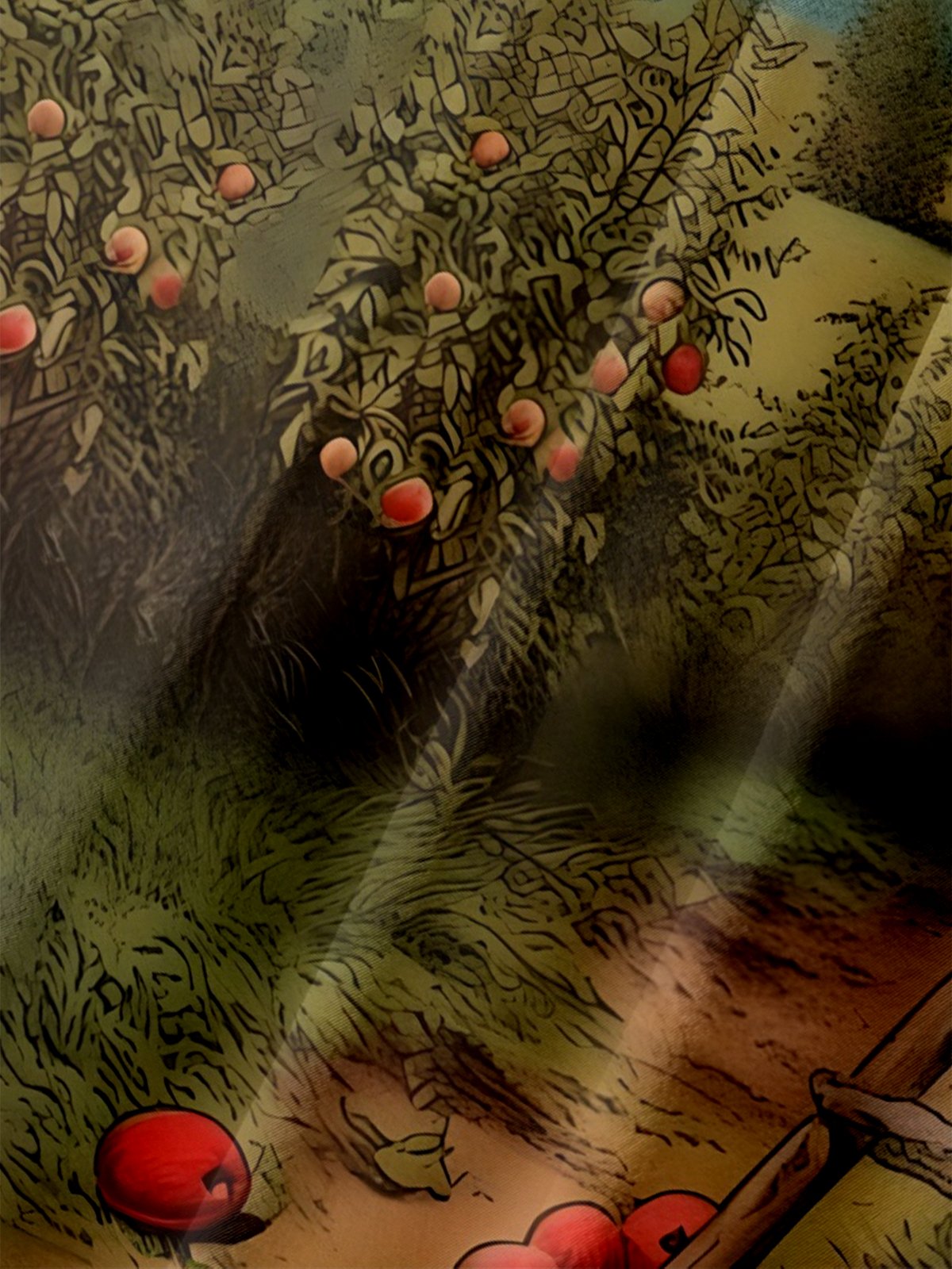 Moisture-wicking Harvest Apple Tree Thanksgiving Chest Pocket Casual Shirt