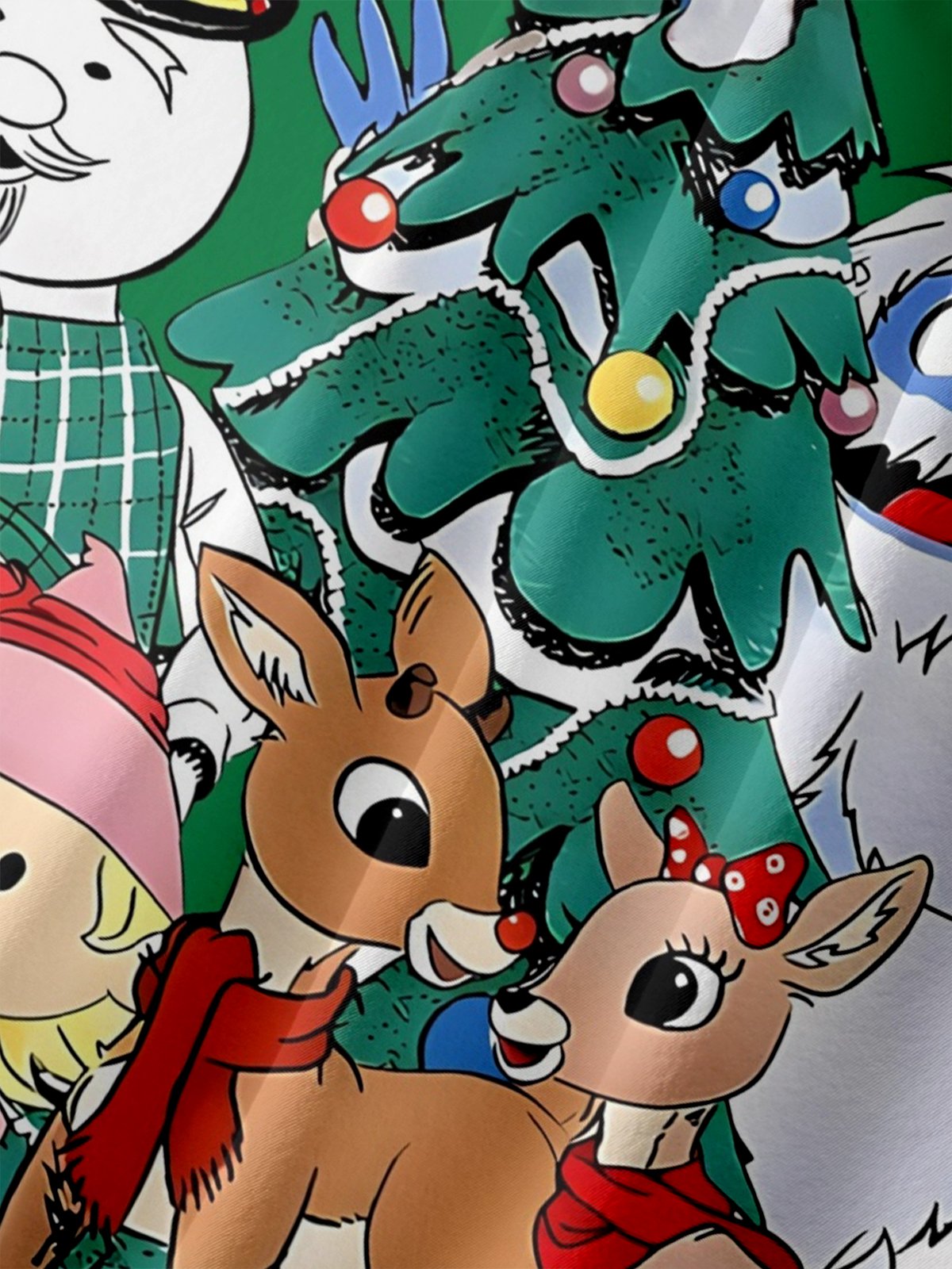 Big Size Moisture-wicking Christmas Elk Cartoon Chest Pocket Casual Shirt