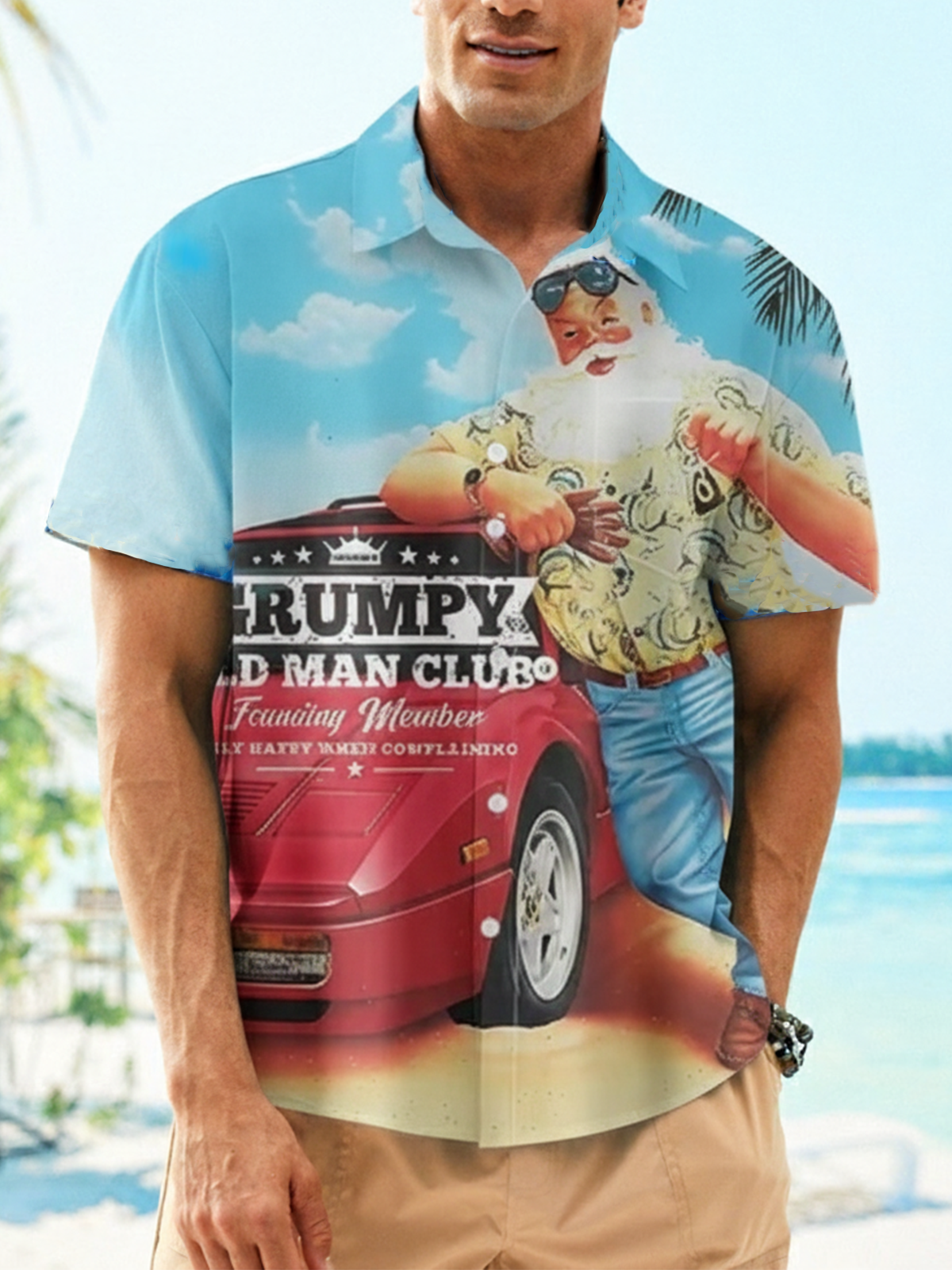 Moisture Wicking Old Men's Club Founder Chest Pocket Hawaiian Shirt
