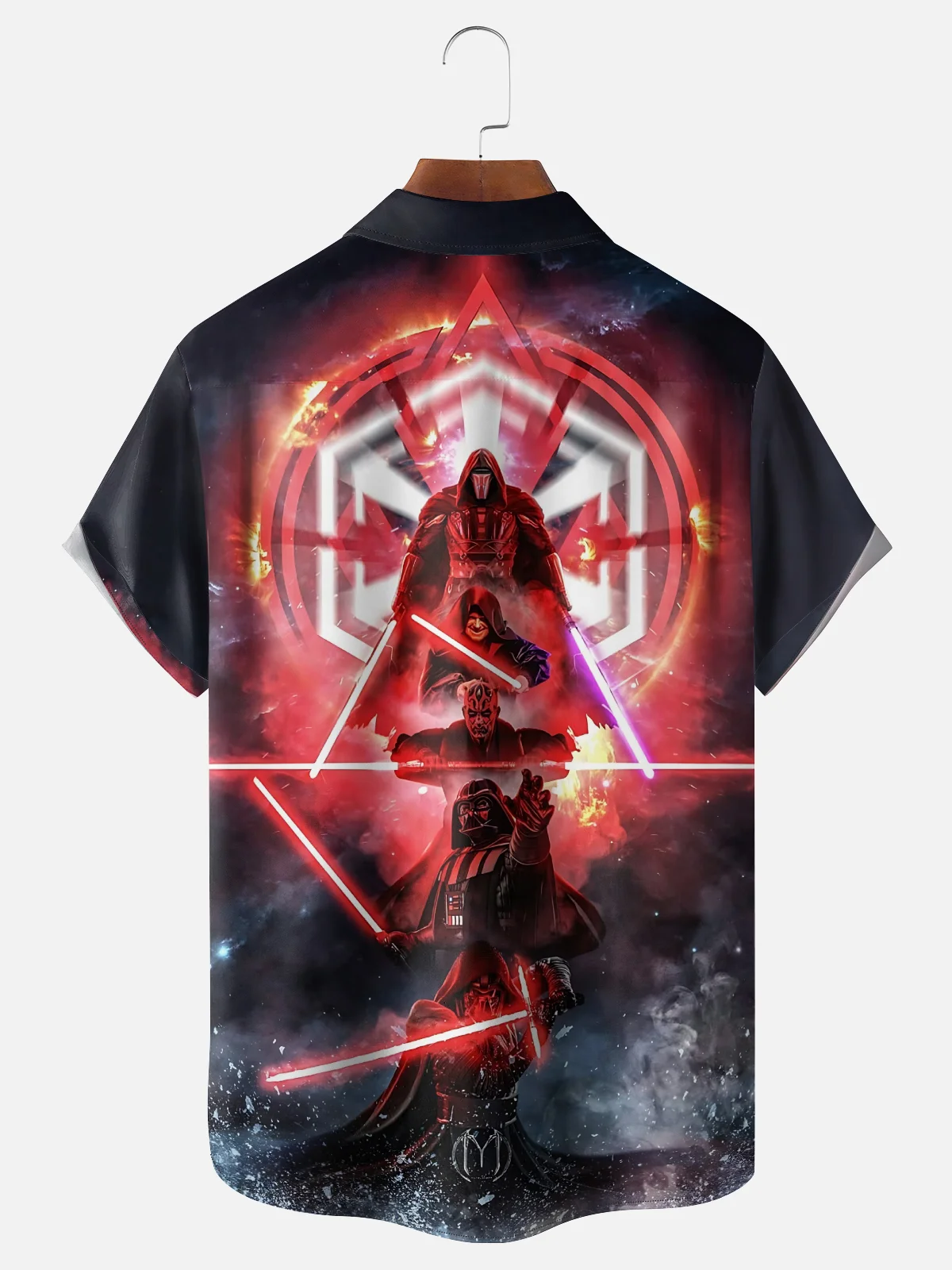 Moisture-wicking Robot Fun Star Art Wars Chest Pocket Casual Shirt