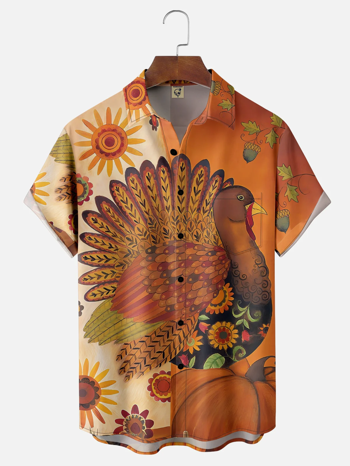 Moisture-wicking Thanksgiving Turkey Chest Pocket Casual Shirt