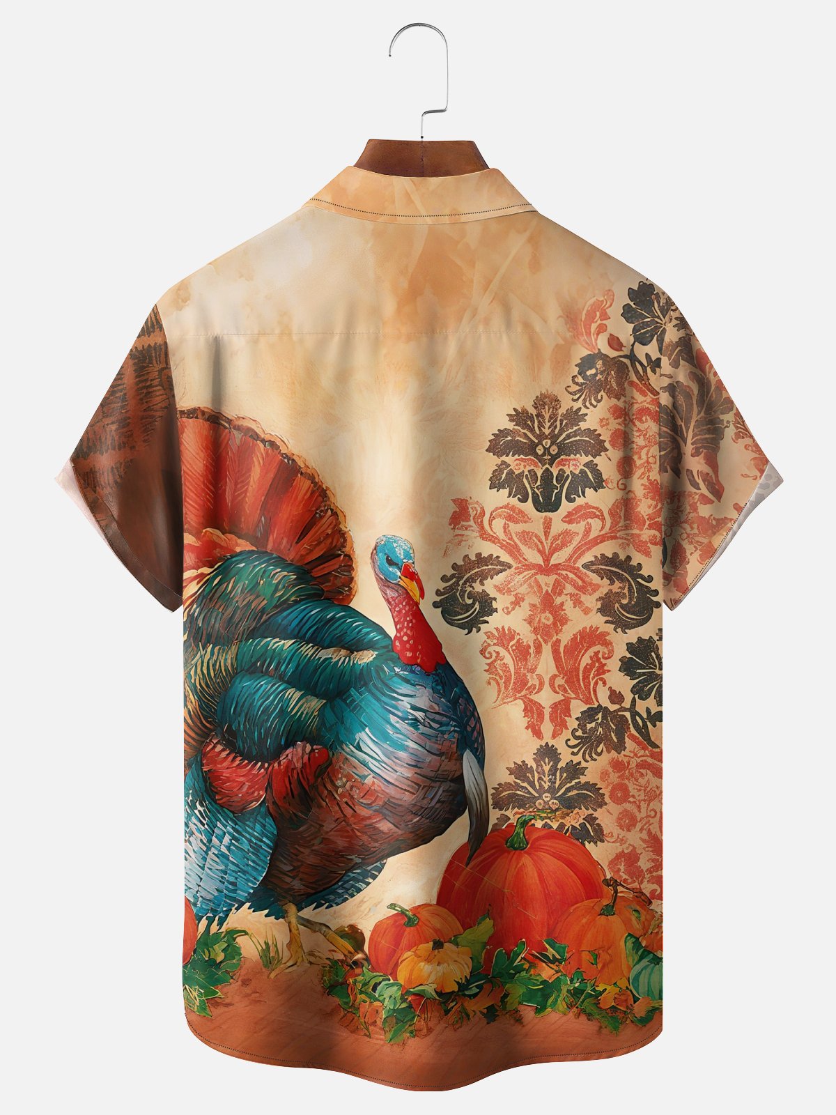 Moisture-wicking Thanksgiving Turkey Chest Pocket Casual Shirt