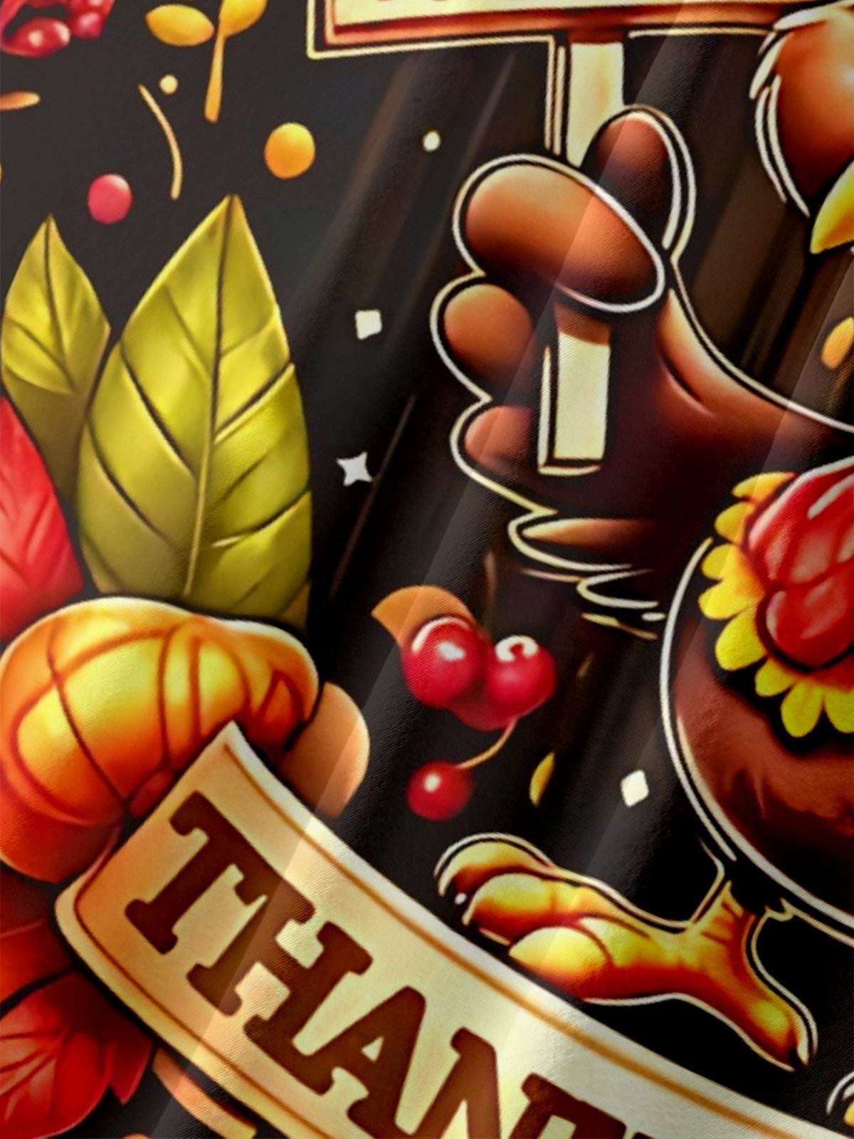 Moisture-wicking Thanksgiving Turkey Chest Pocket Casual Shirt