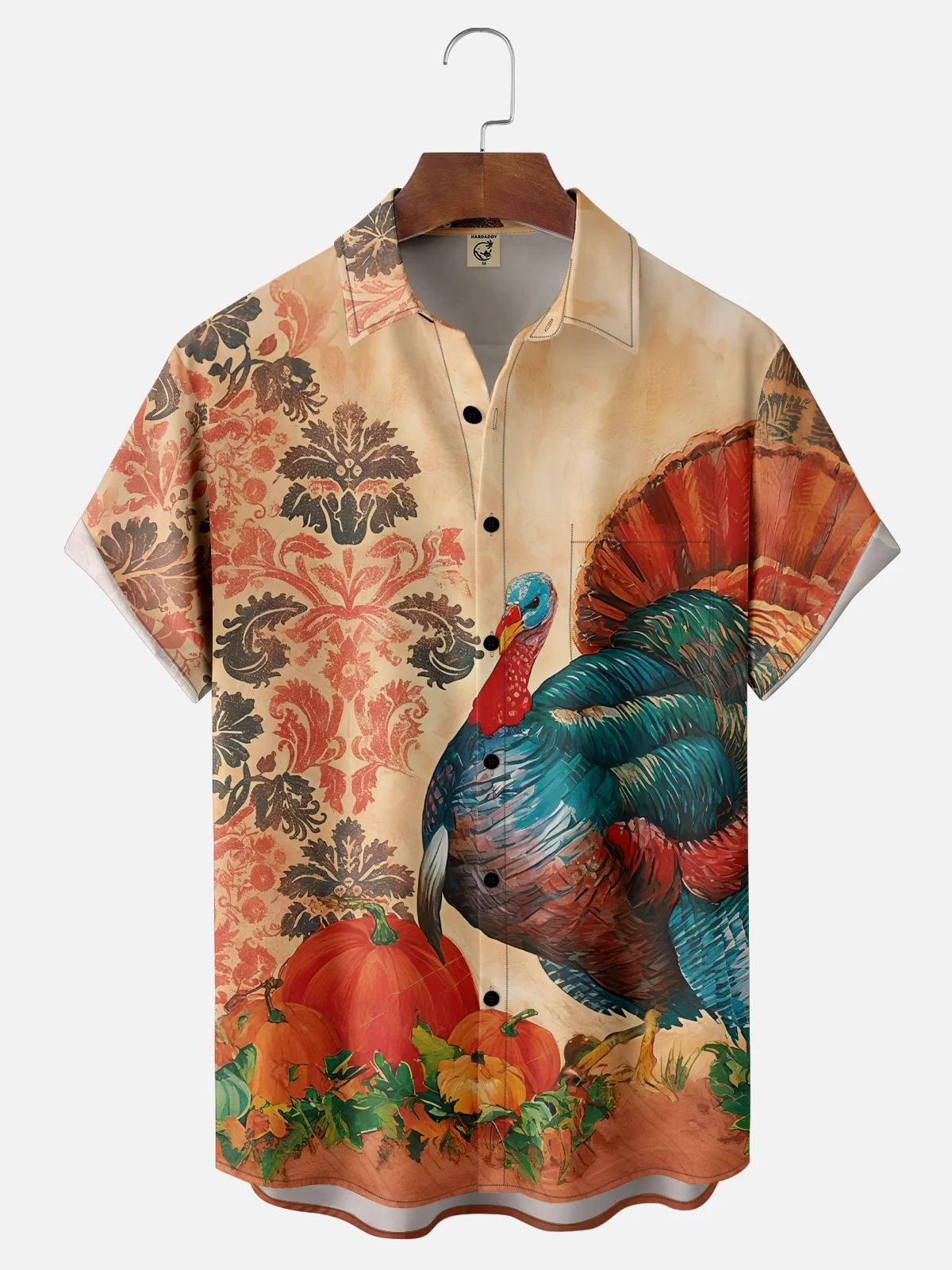 Moisture-wicking Thanksgiving Turkey Chest Pocket Casual Shirt