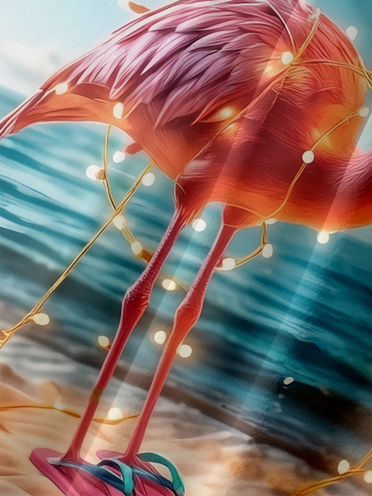 Moisture-wicking Christmas Flamingo Coconut Tree Chest Pocket Casual Shirt