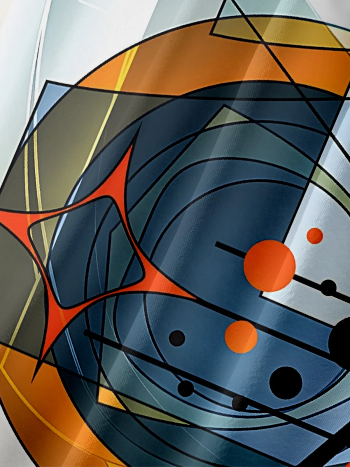 Hardaddy x Clemens Niewoehner Moisture-wicking Abstract Geometric Art Chest Pocket Casual Shirt