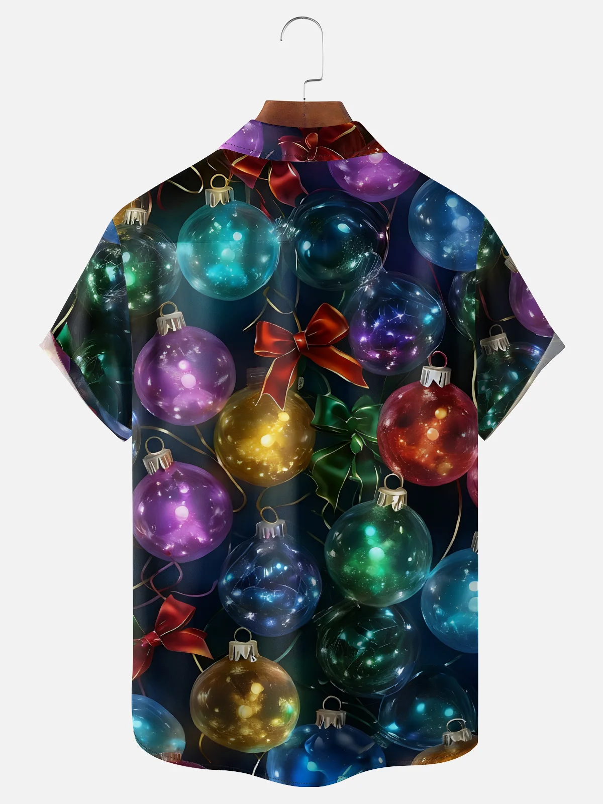 Moisture-wicking Christmas Tree Lights Fun Chest Pocket Casual Shirt