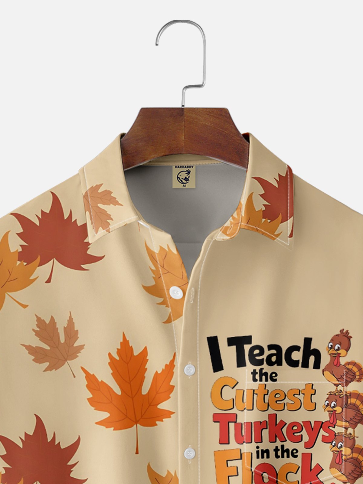 Moisture Wicking Thanksgiving Funny Turkey Chest Pocket Hawaiian Shirt