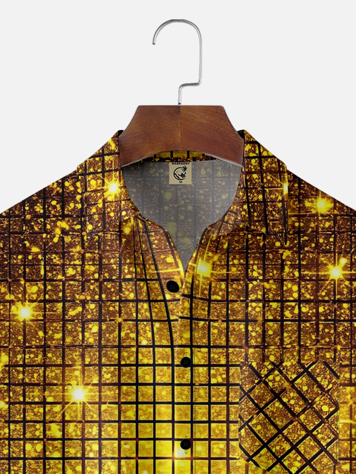 Moisture-wicking Party Shining Annual Meeting New Year Chest Pocket Casual Shirt