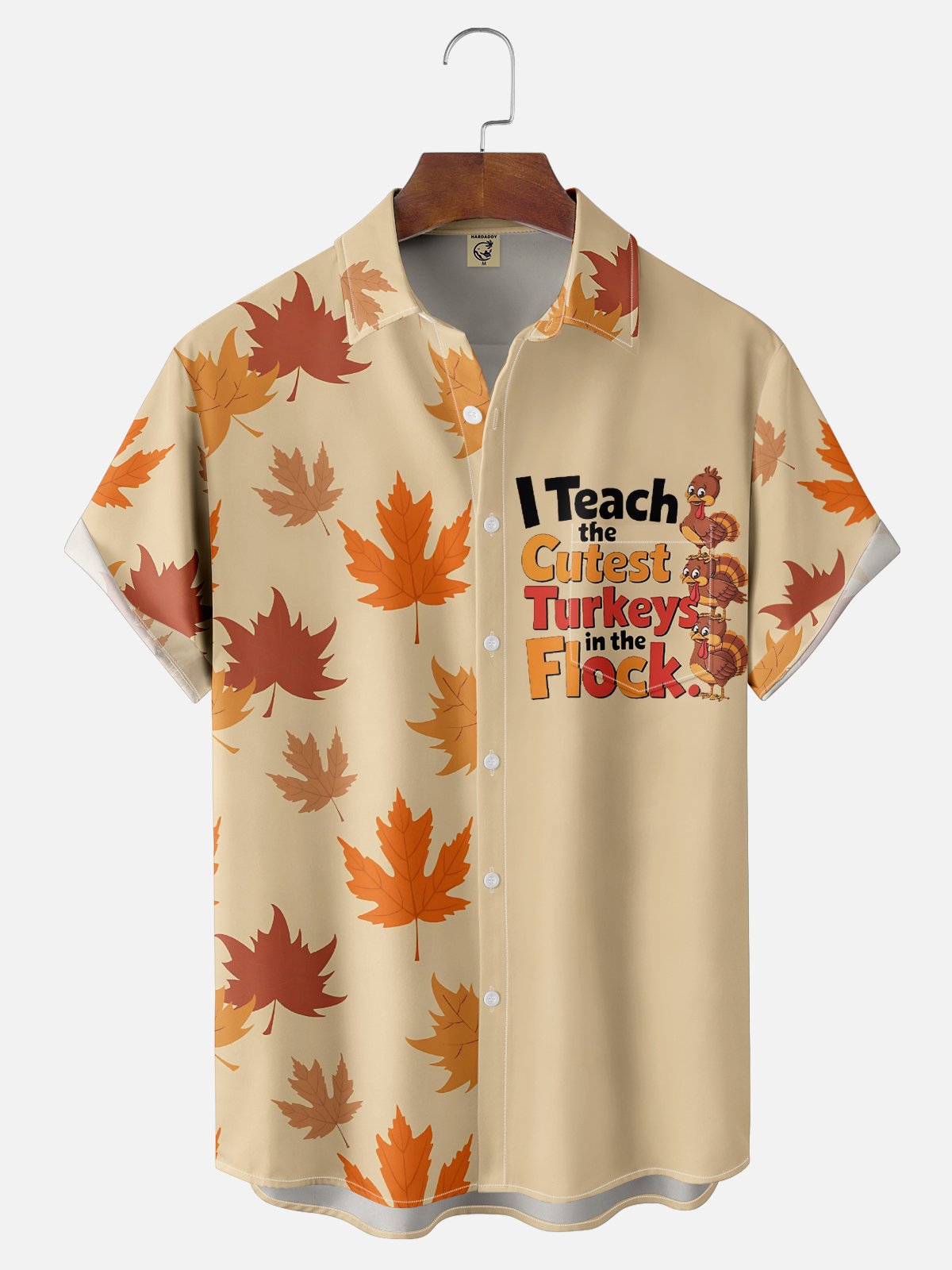 Moisture Wicking Thanksgiving Funny Turkey Chest Pocket Hawaiian Shirt