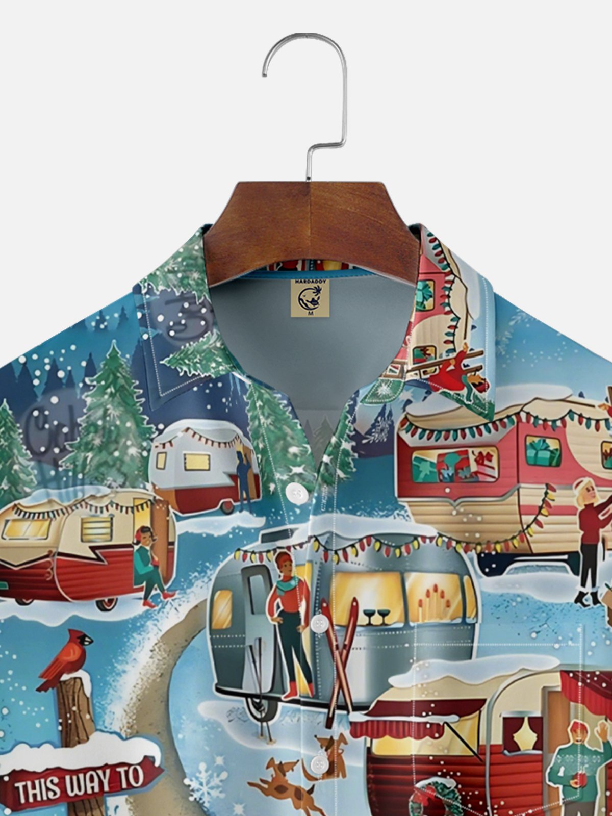 Moisture Wicking Merry Christmas Camping Party Chest Pocket Hawaiian Shirt