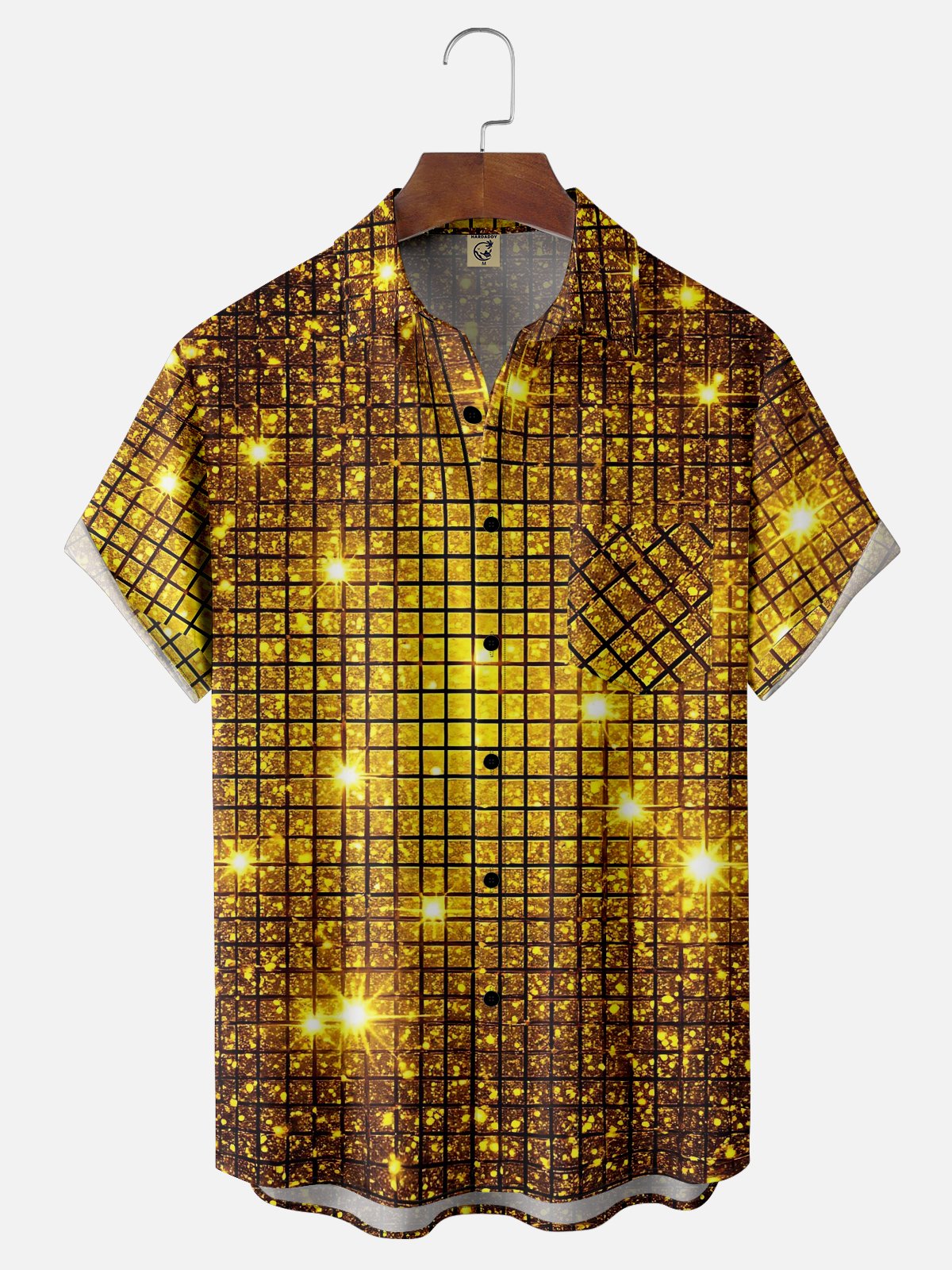 Moisture-wicking Party Shining Annual Meeting New Year Chest Pocket Casual Shirt