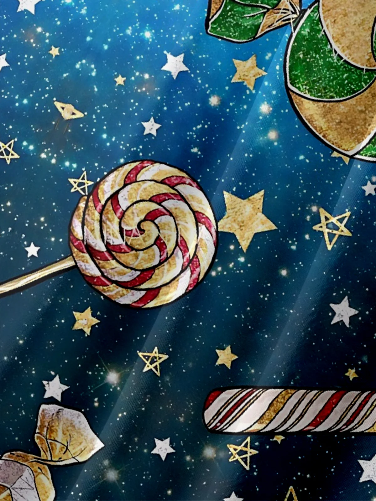Moisture Wicking Merry Christmas Candy Cane Lollipop Chest Pocket Hawaiian Shirt