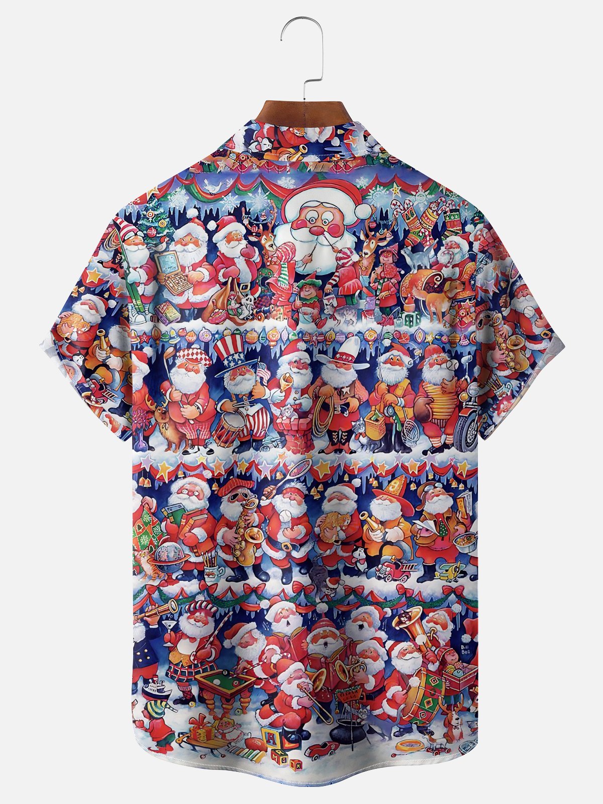 Moisture Wicking Merry Christmas Funny Santa Chest Pocket Hawaiian Shirt