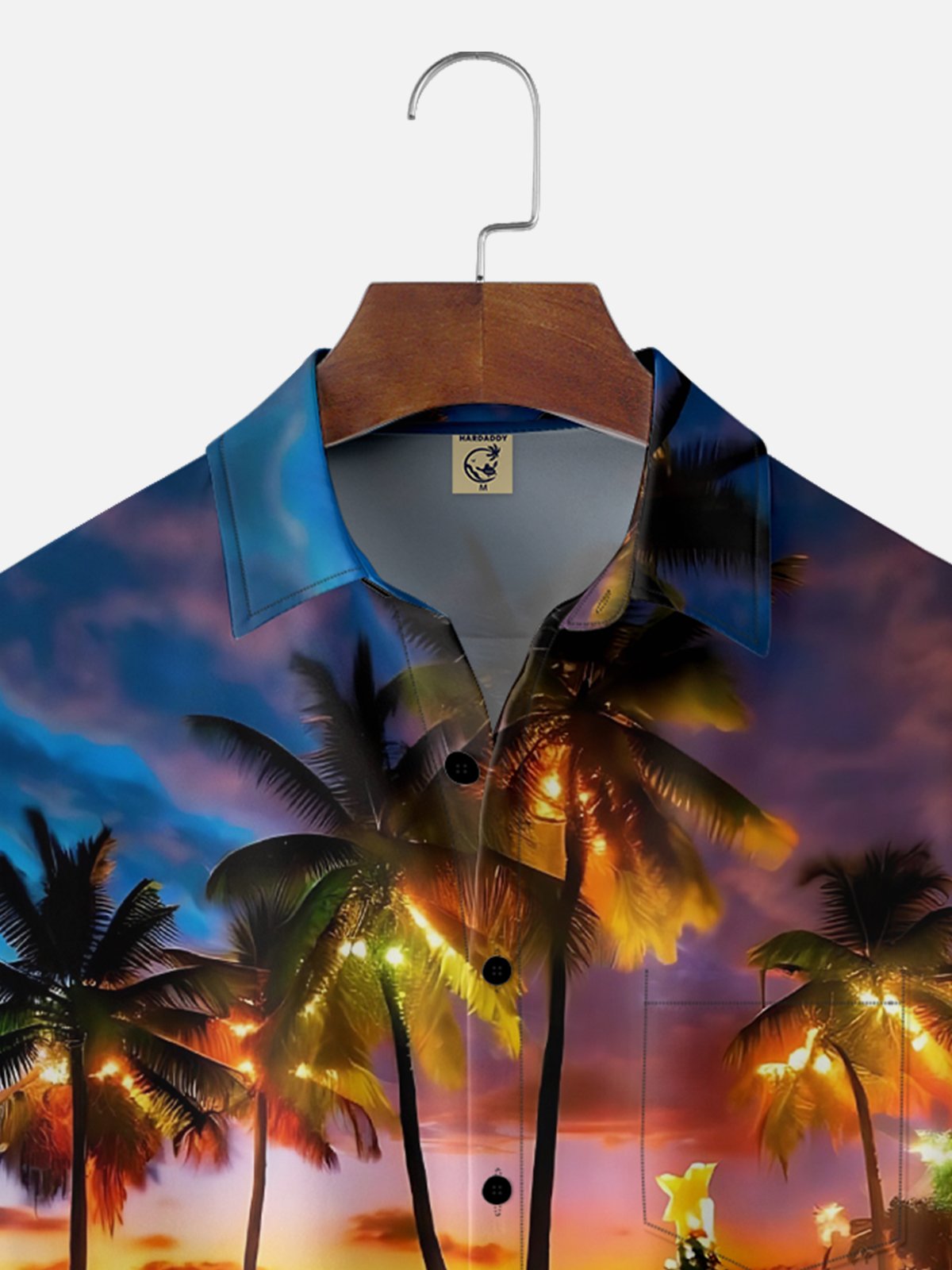 Moisture-wicking Christmas Palm Tree Chest Pocket Hawaiian Shirt