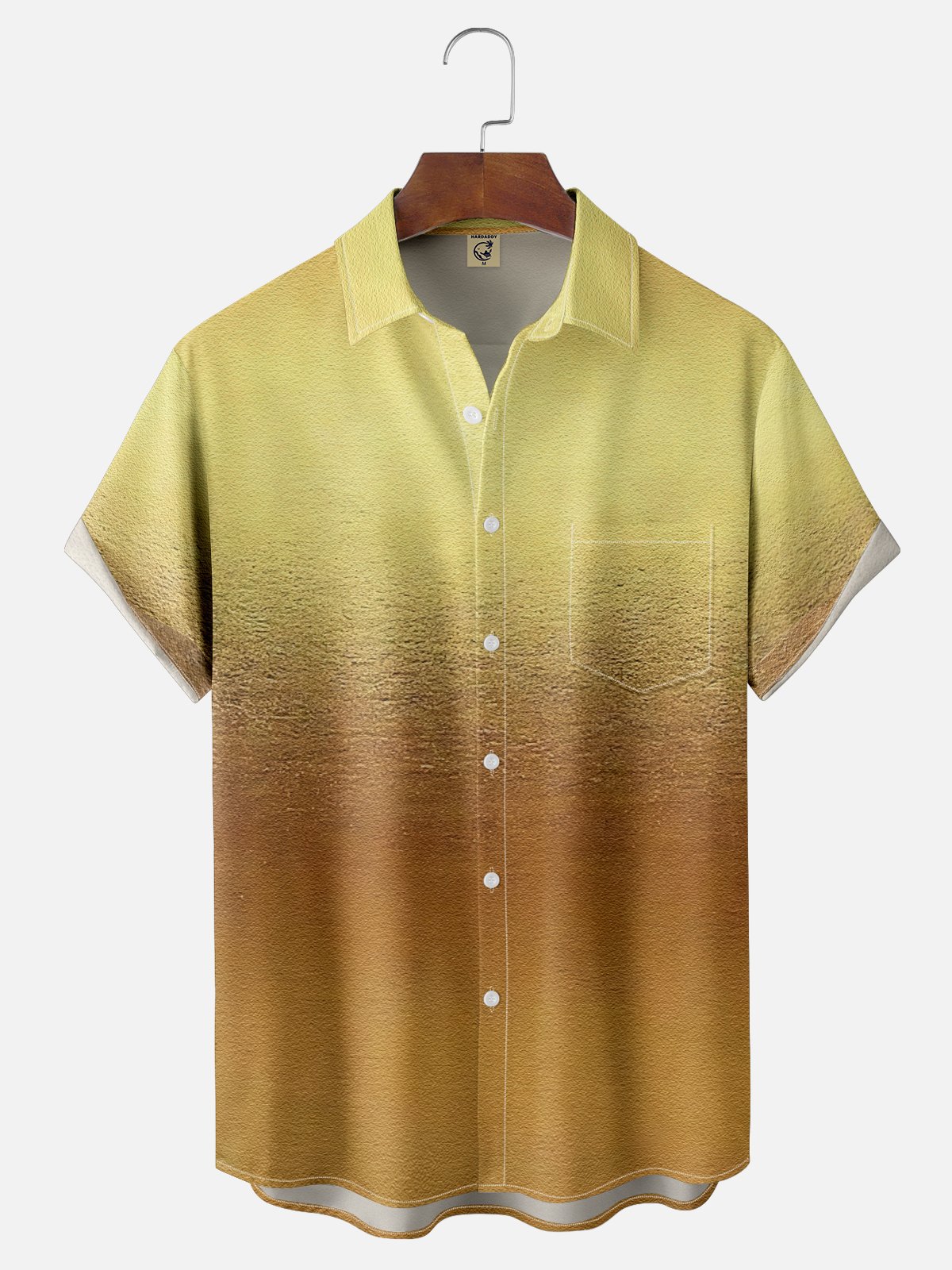 Moisture-wicking Retro Gradient Color Chest Pocket Party Shirt