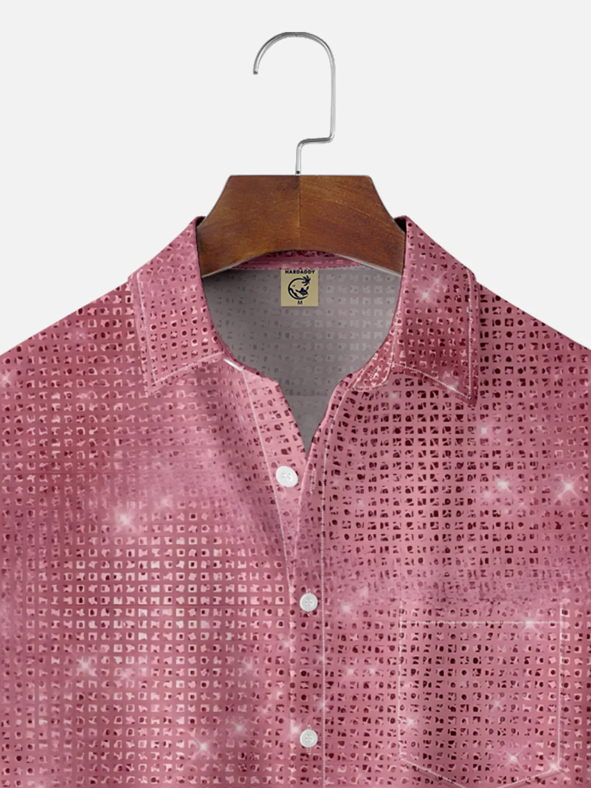 Moisture-wicking Retro Disco Geomatric Chest Pocket Party Shirt