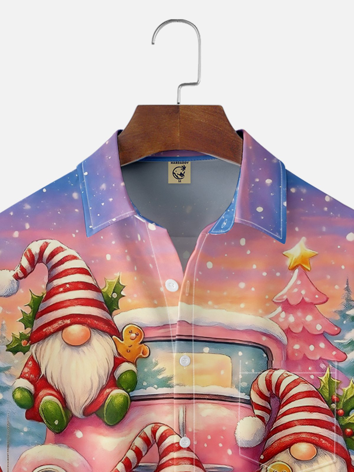 Moisture Wicking Merry Christmas Gnome Chest Pocket Hawaiian Shirt