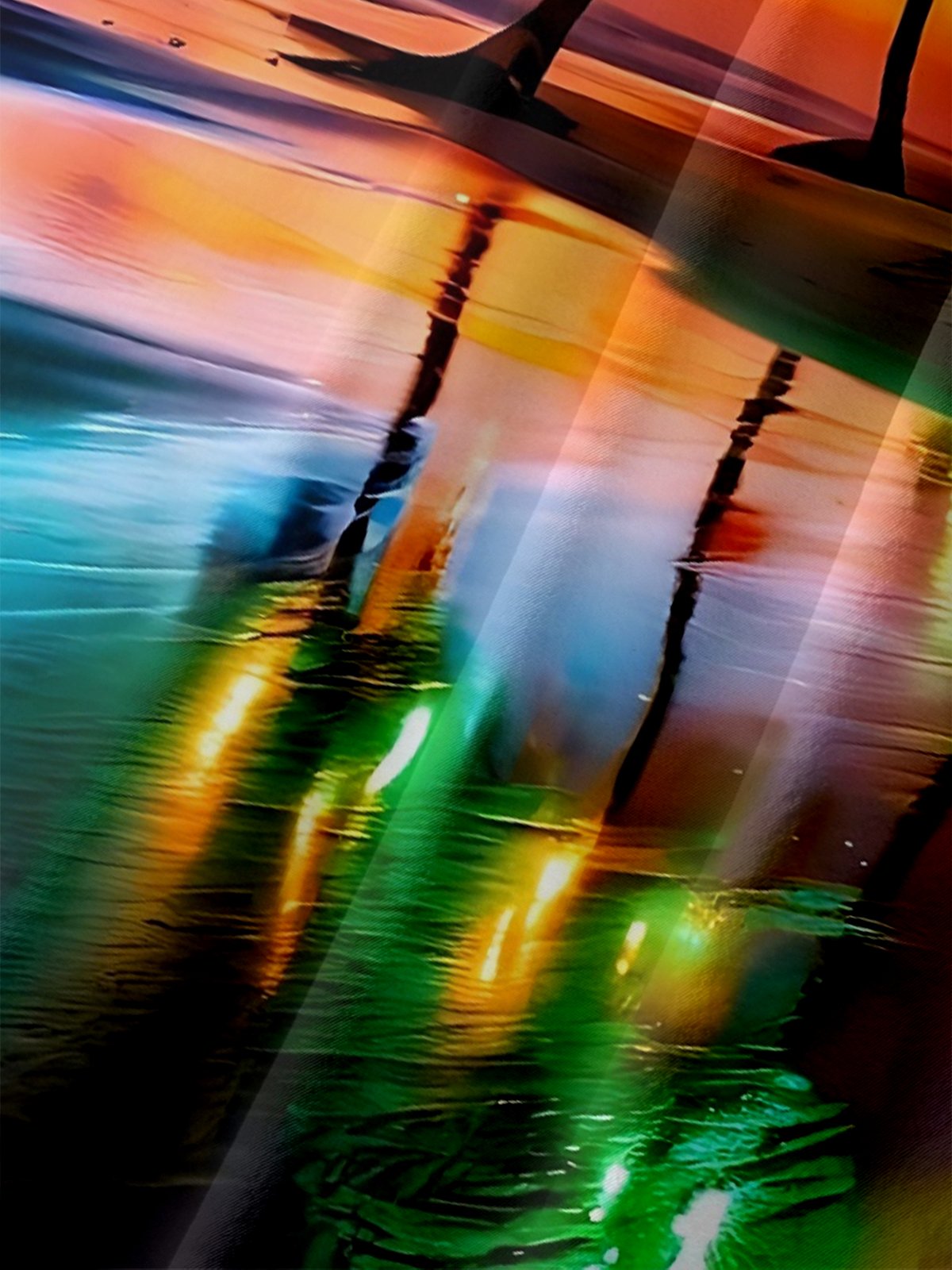 Moisture-wicking Christmas Palm Tree Chest Pocket Hawaiian Shirt