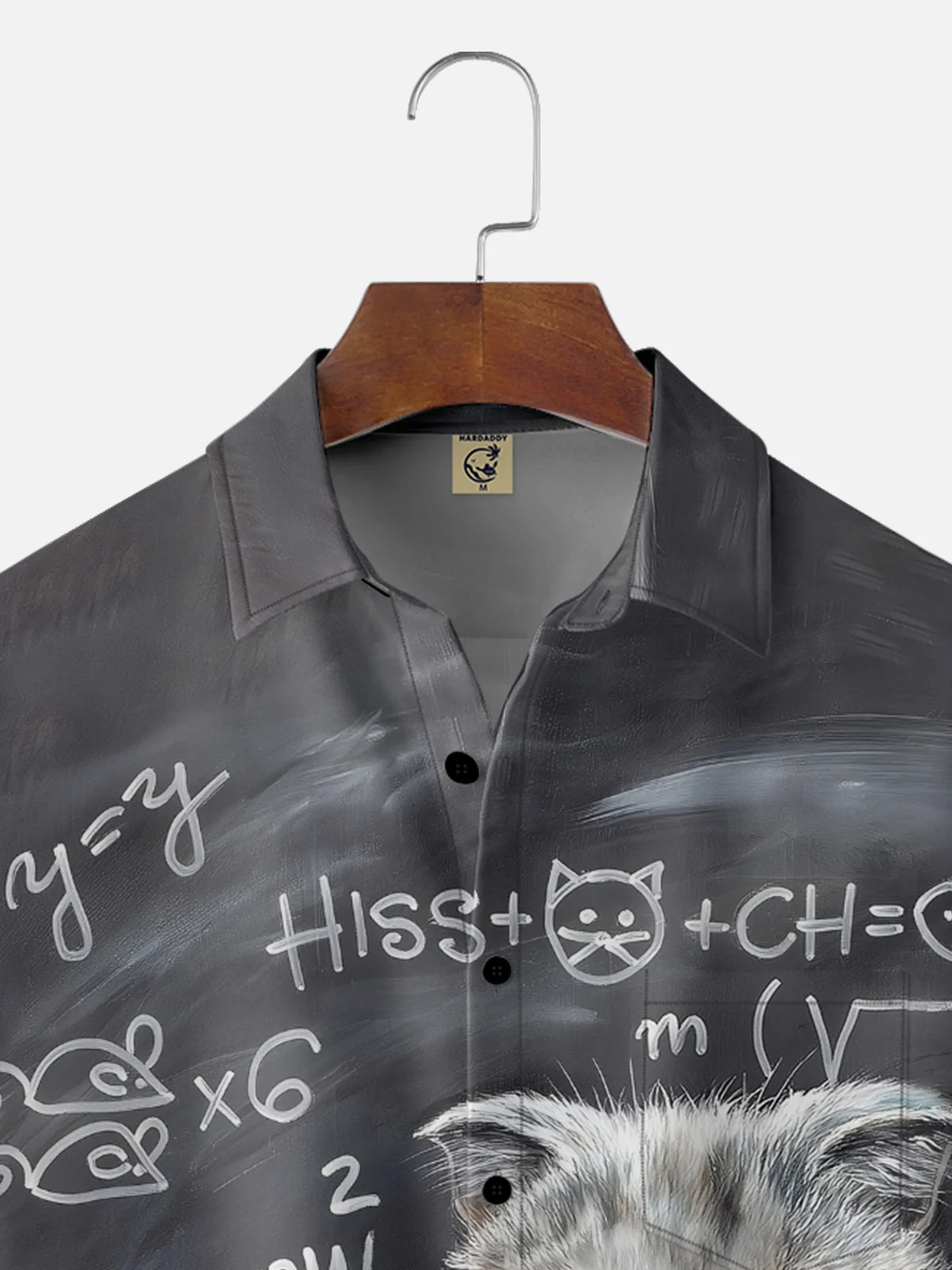 Moisture-wicking Cat Academic Funny Chest Pocket Casual Shirt