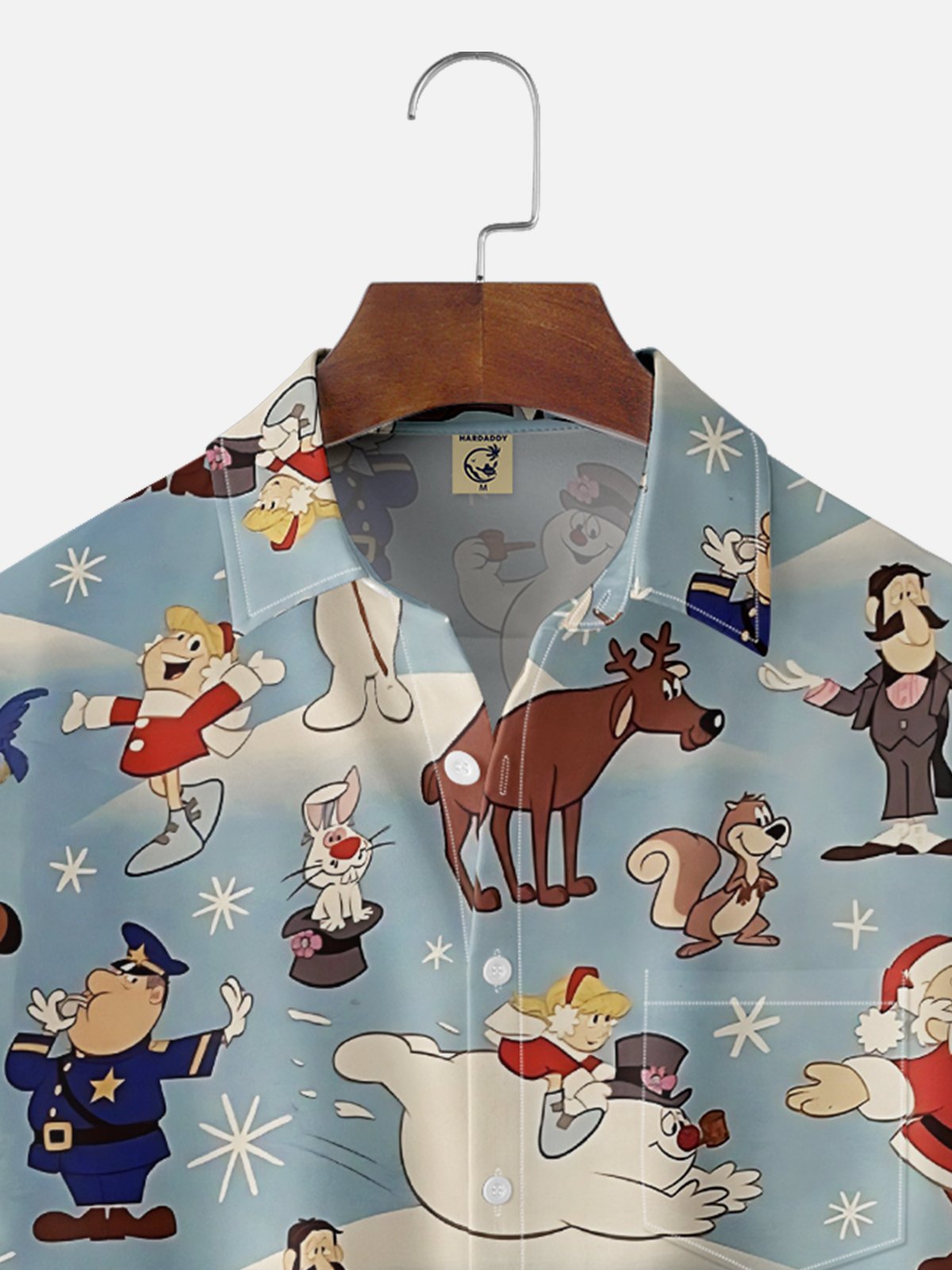 Moisture-Wicking Santa Frosty Snowman Pocket Hawaiian Shirt