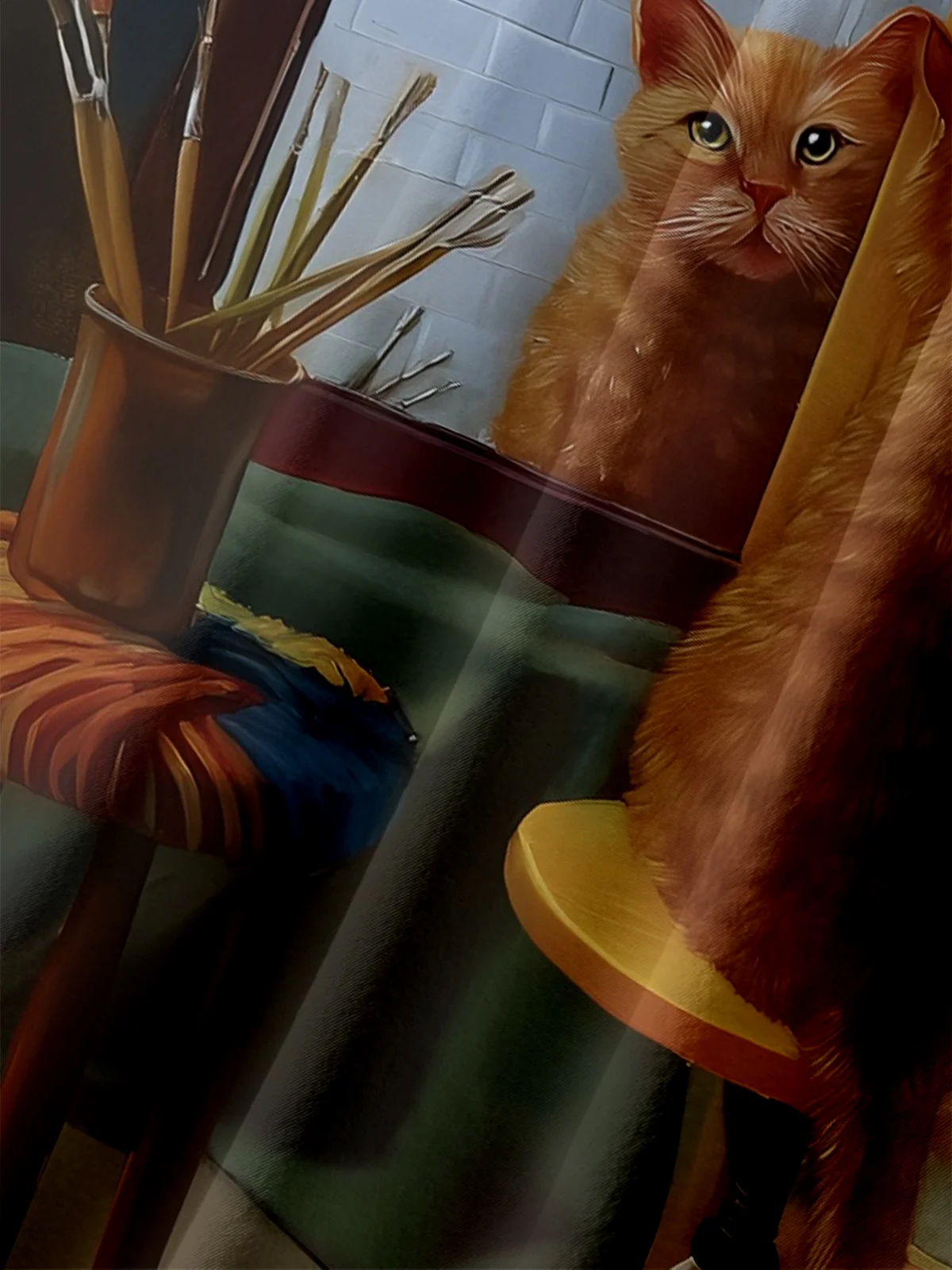 Moisture-wicking Cat Tiger Funny Chest Pocket Casual Shirt