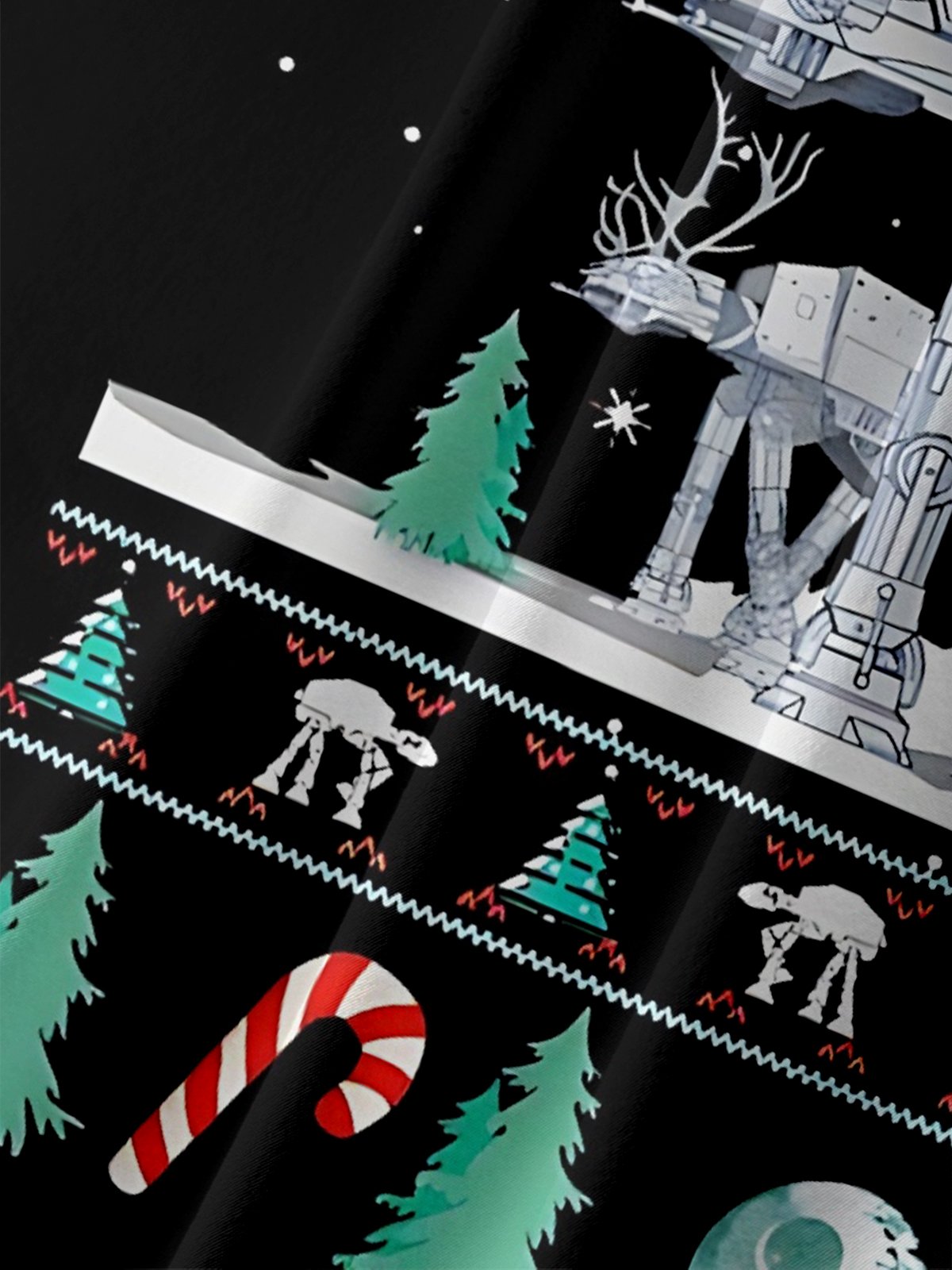 Moisture-Wicking Star Robot Christmas Tree Candy Cane Chest Pocket Hawaiian Shirt