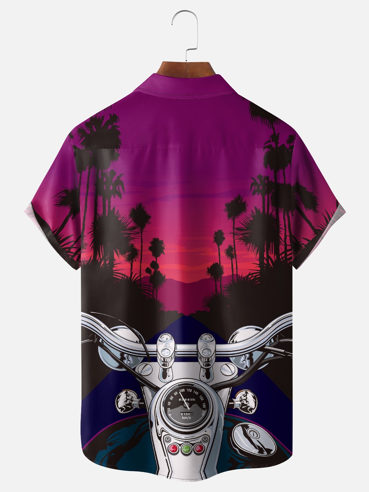 Hardaddy X Larry Blazek Moisture-wicking Tropical Motorcycle Chest Pocket Casual Shirt