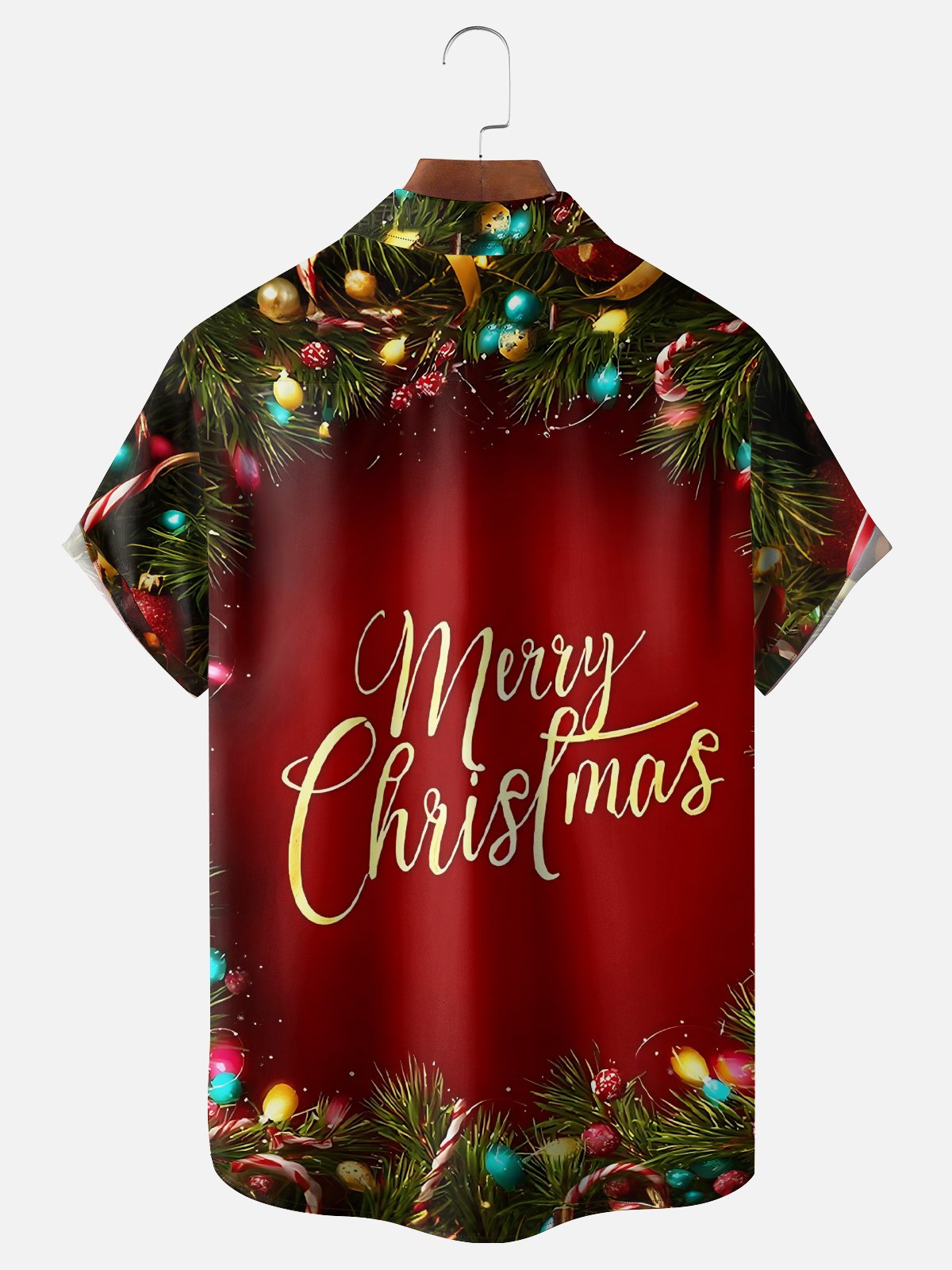 Moisture Wicking Merry Christmas Bigfoot Chest Pocket Hawaiian Shirt