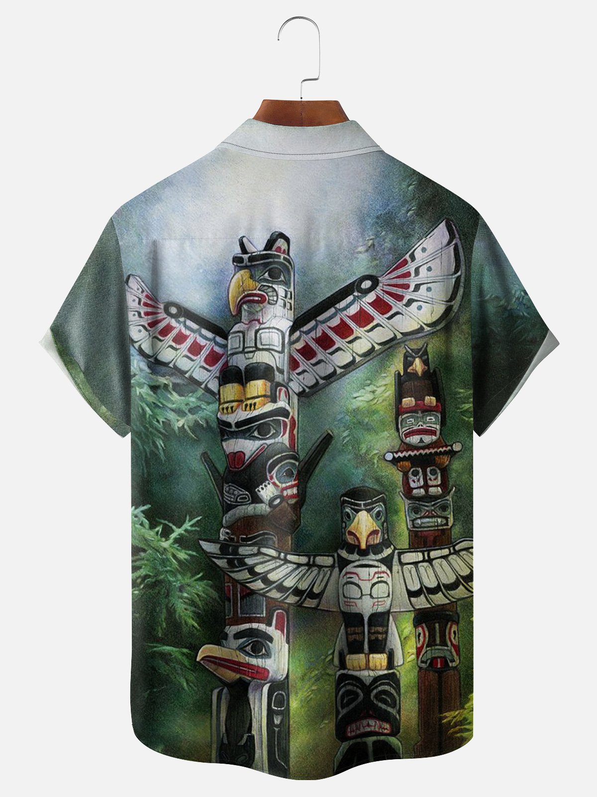 Moisture-wicking Canada Pacific Totem Classic Art Chest Pocket Casual Shirt