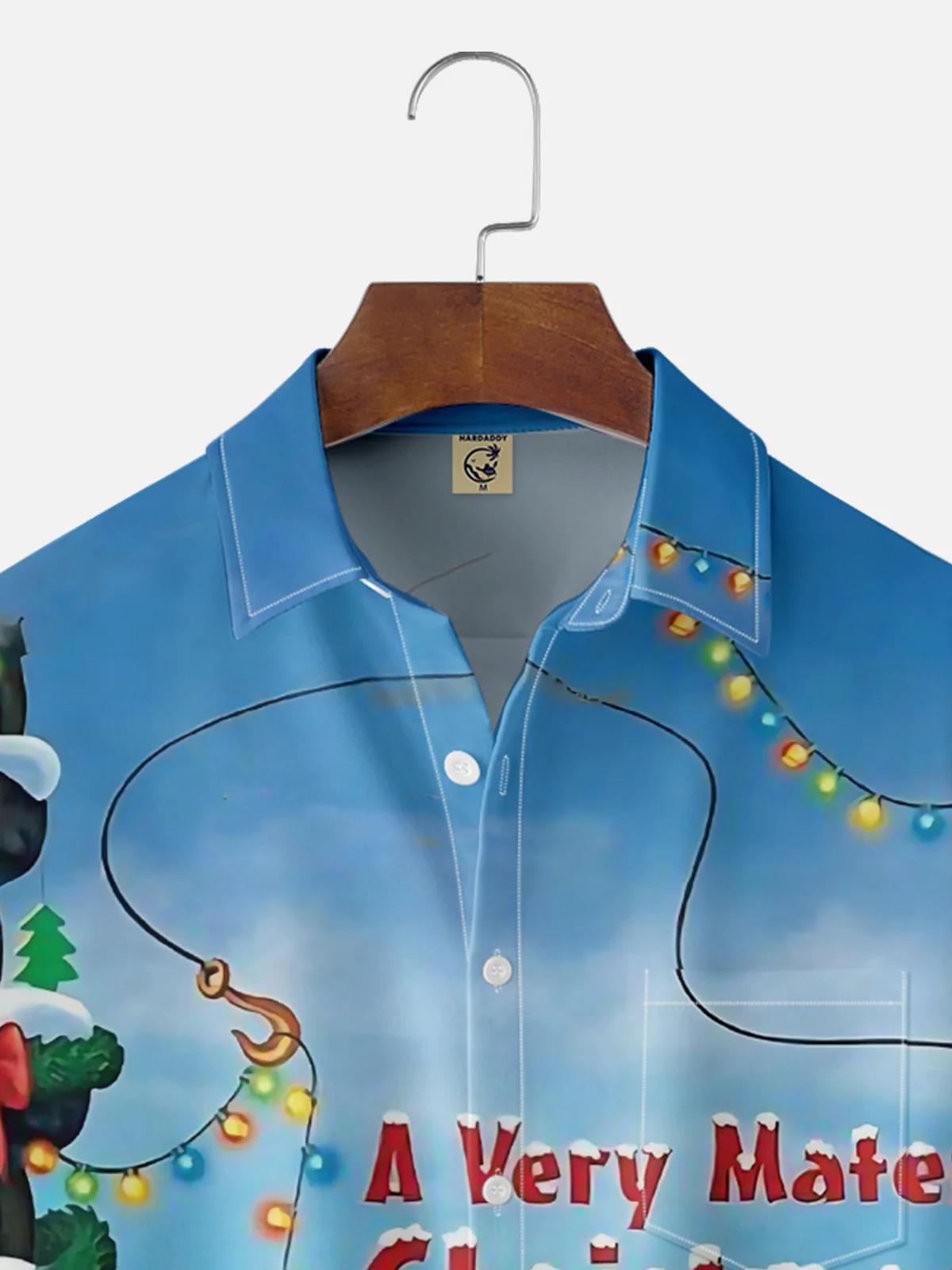 Moisture Wicking Christmas Mop Top Chest Pocket Hawaiian Shirt