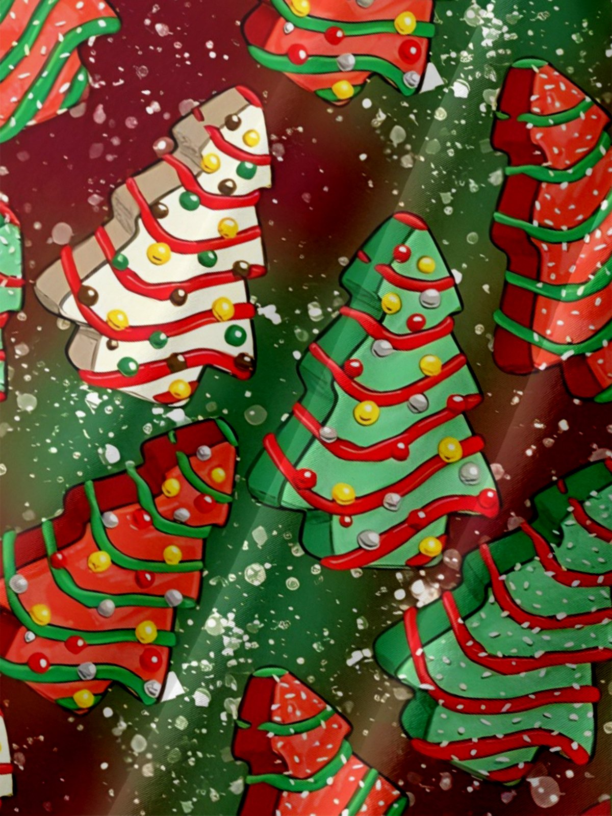 Moisture-wicking Christmas Tree Candy Chest Pocket Casual Shirt