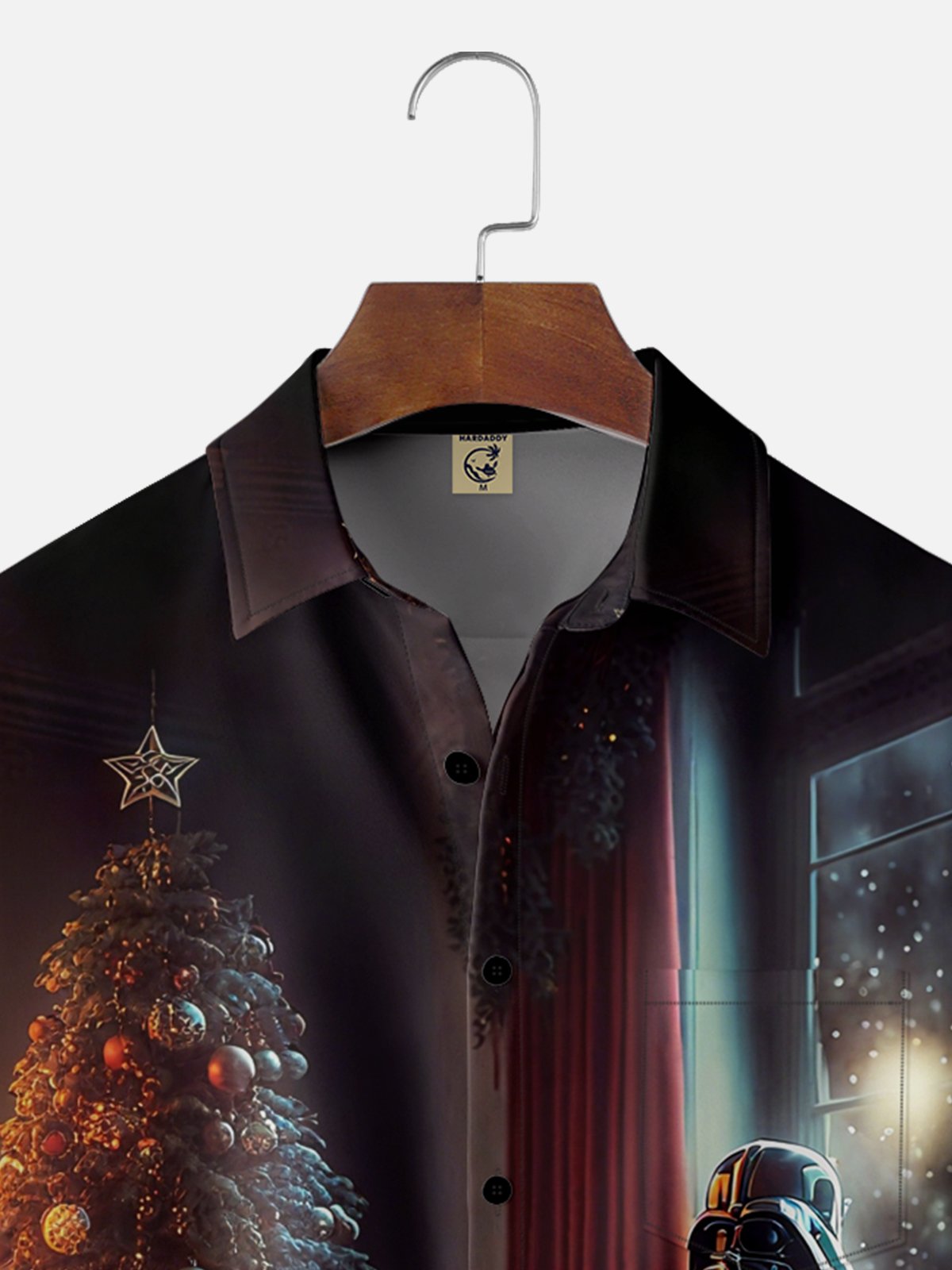 Moisture-wicking Christmas Tree Gifts Snowflakes Chest Pocket Casual Shirt