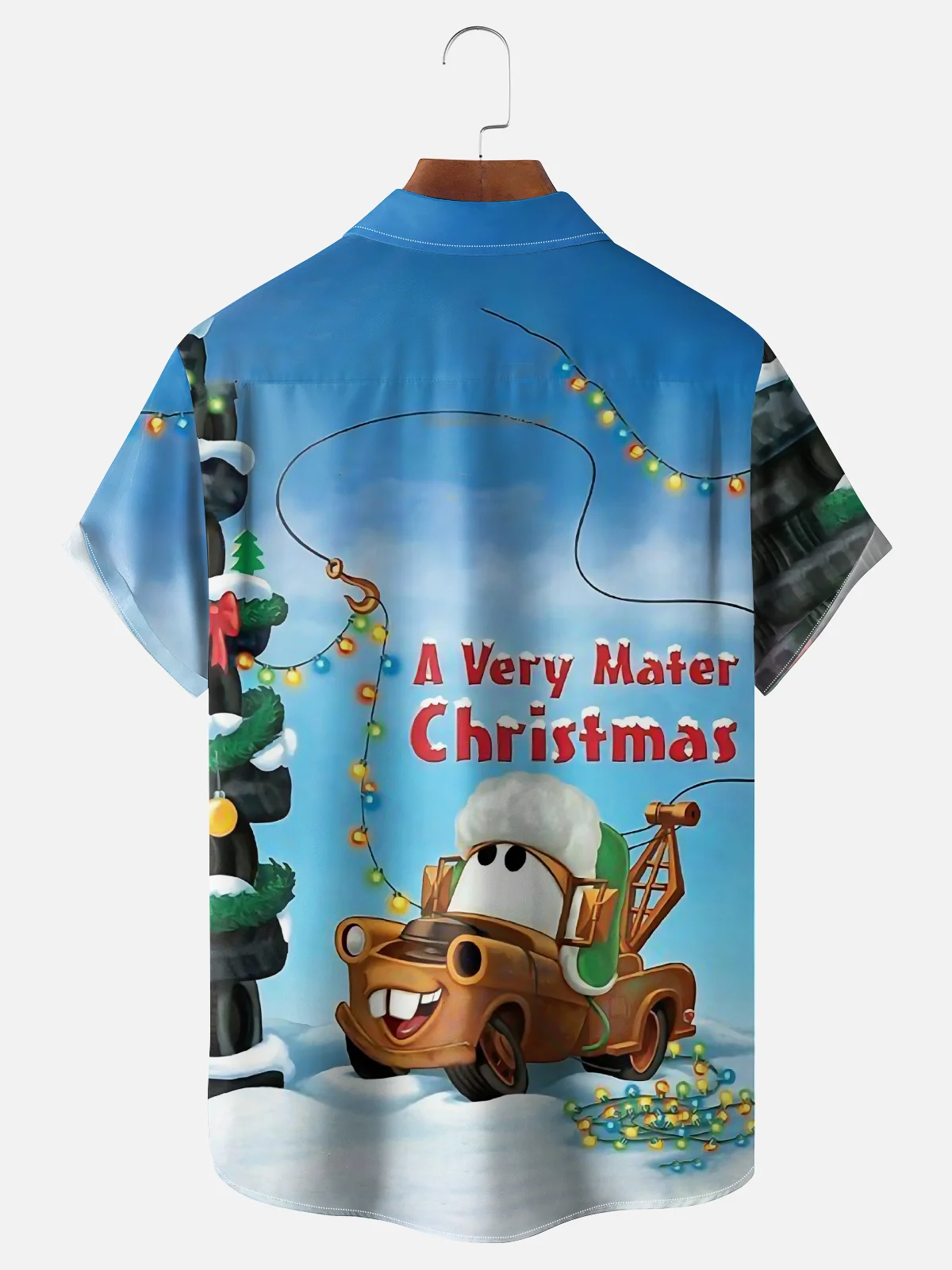 Moisture Wicking Christmas Mop Top Chest Pocket Hawaiian Shirt