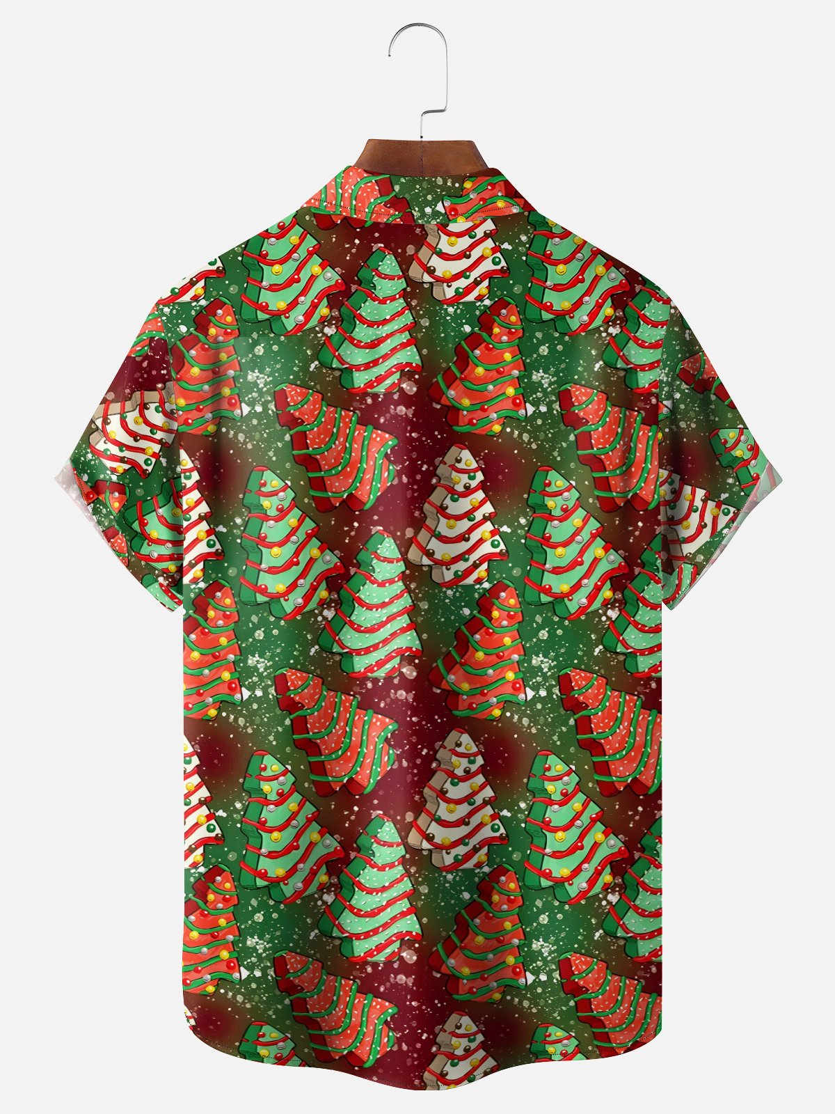 Moisture-wicking Christmas Tree Candy Chest Pocket Casual Shirt