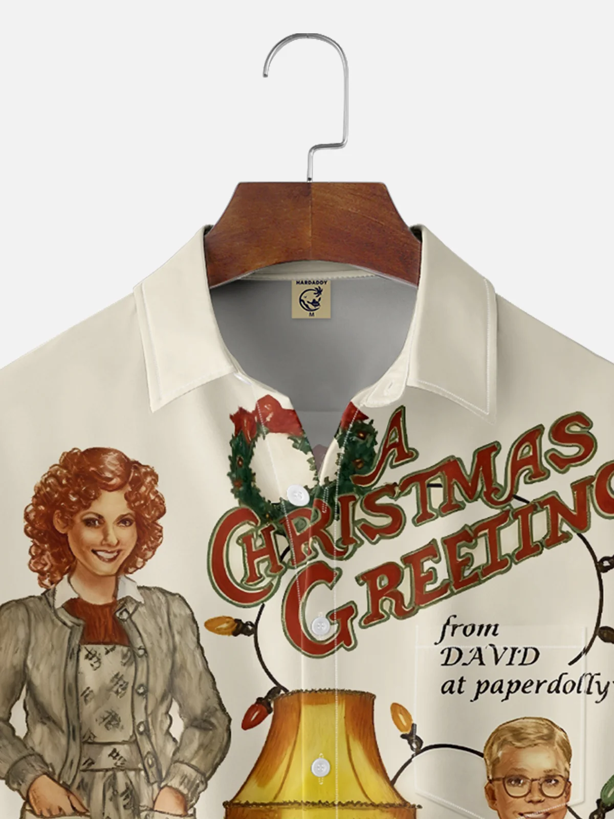 Moisture Wicking Merry Christmas Story Leg Lamp Chest Pocket Hawaiian Shirt