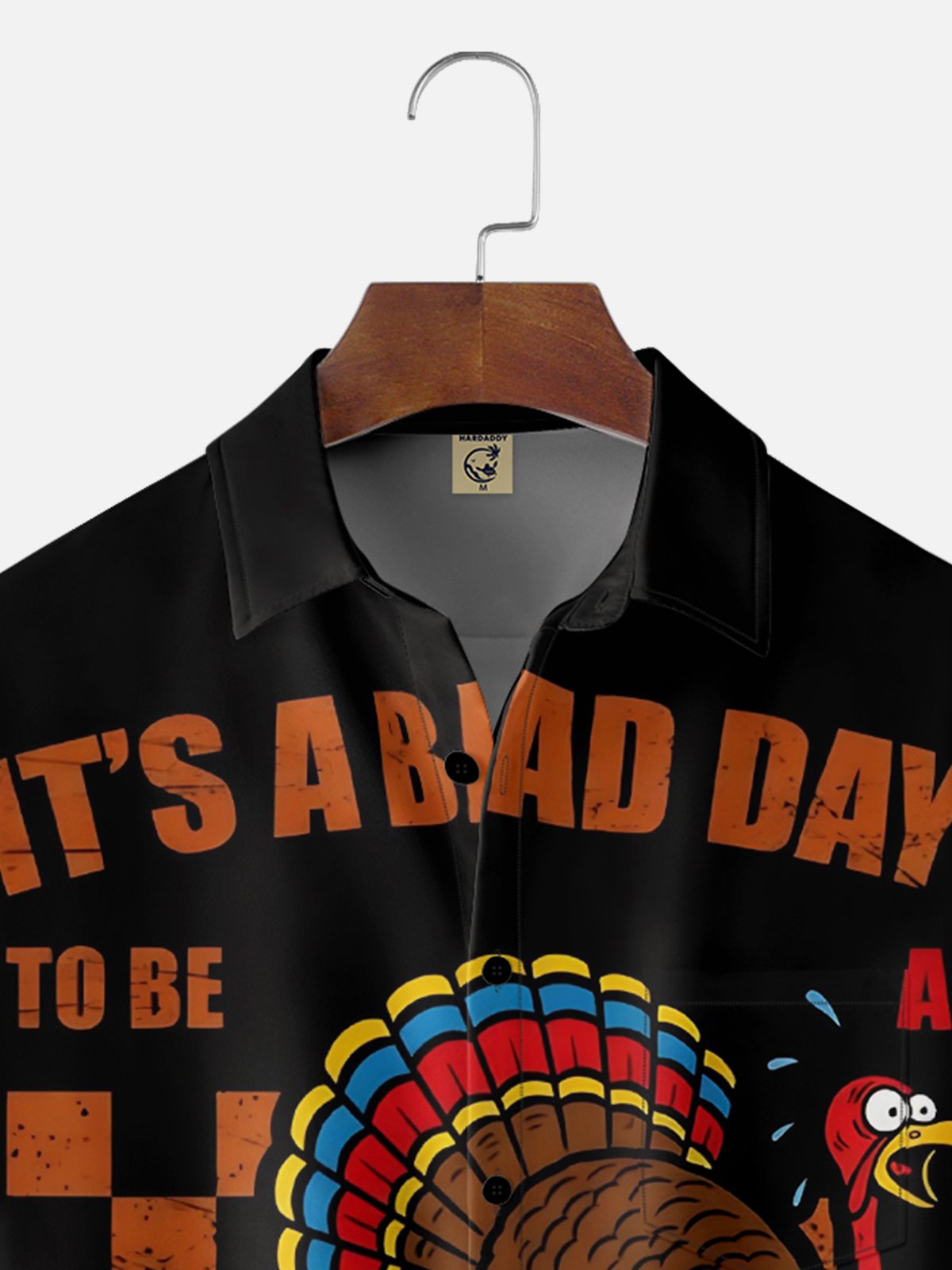 Moisture Wicking Thanksgiving Funny Turkey Chest Pocket Hawaiian Shirt