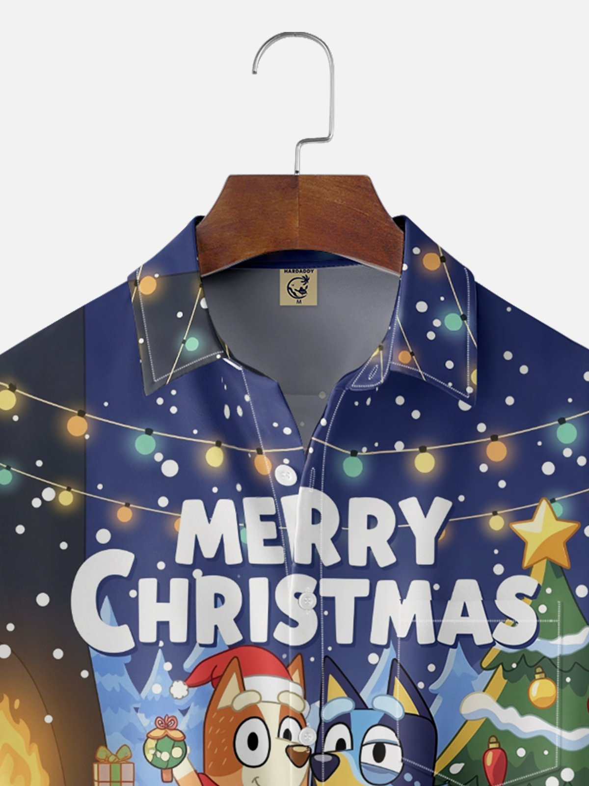 Moisture-wicking Christmas Tree Dog Cartoon Chest Pocket Casual Shirt