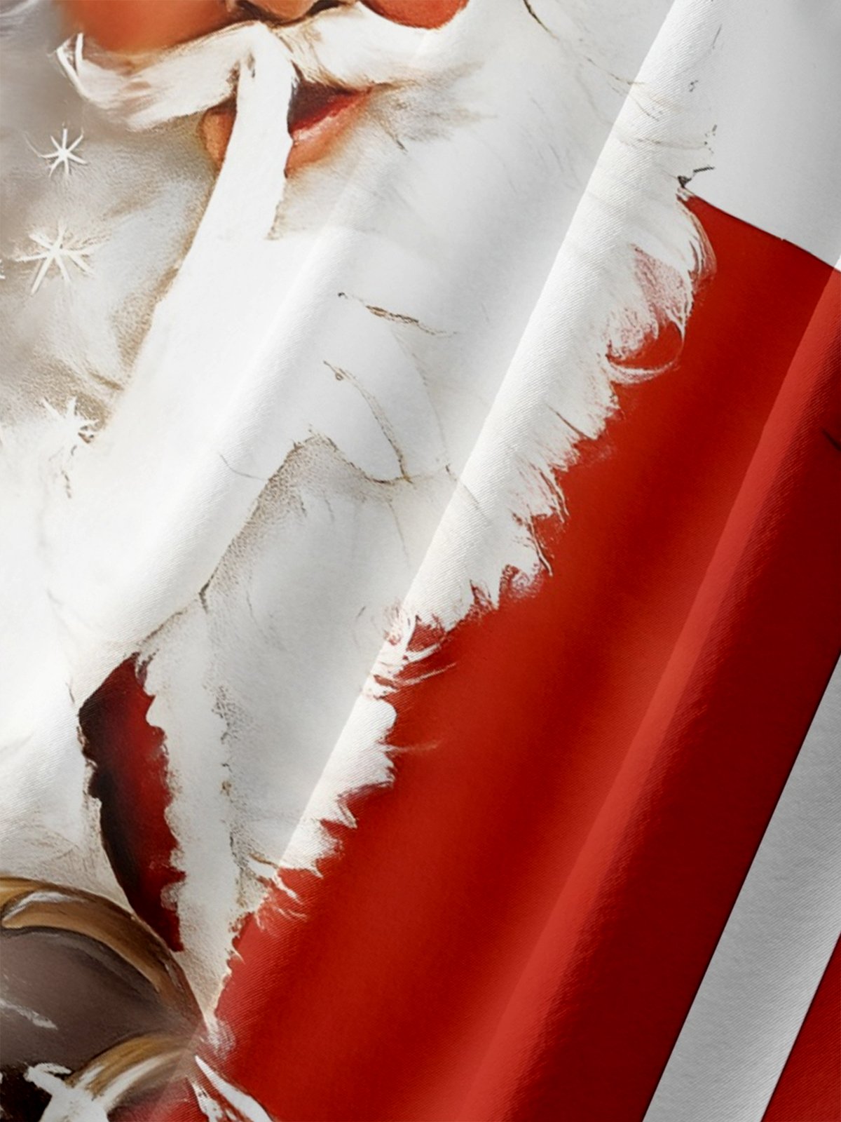 Big Size Moisture-wicking Christmas Santa Claus Chest Pocket Bowling Shirt