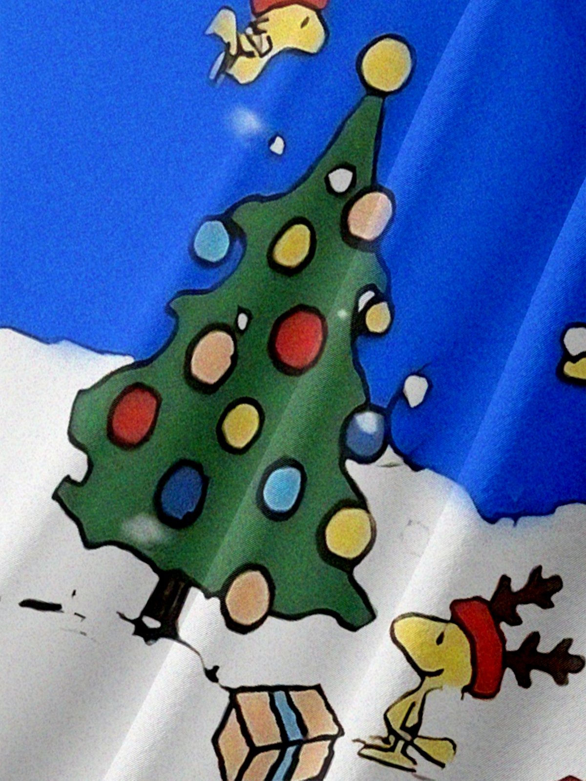 Moisture-wicking Christmas Red House Christmas Tree Fun Chest Pocket Casual Shirt