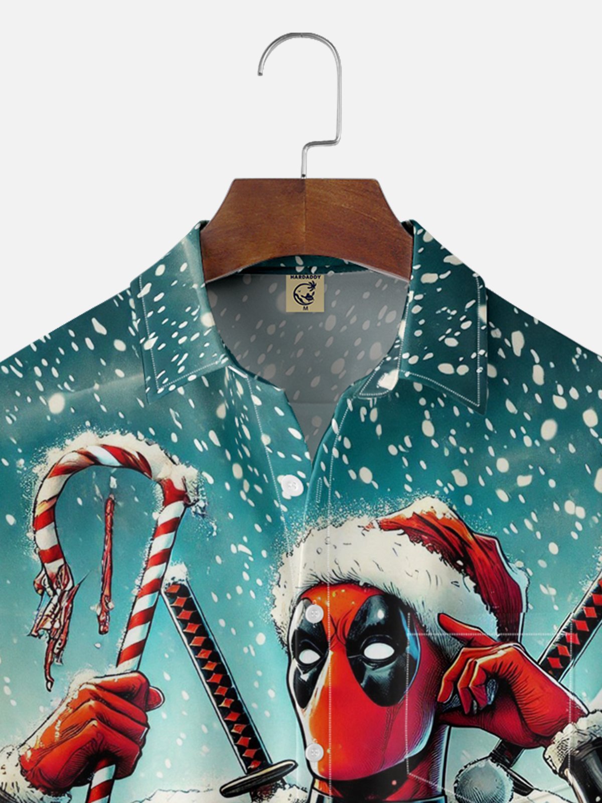 Moisture-wicking Christmas Santa Fun Dead Chest Pocket Casual Shirt