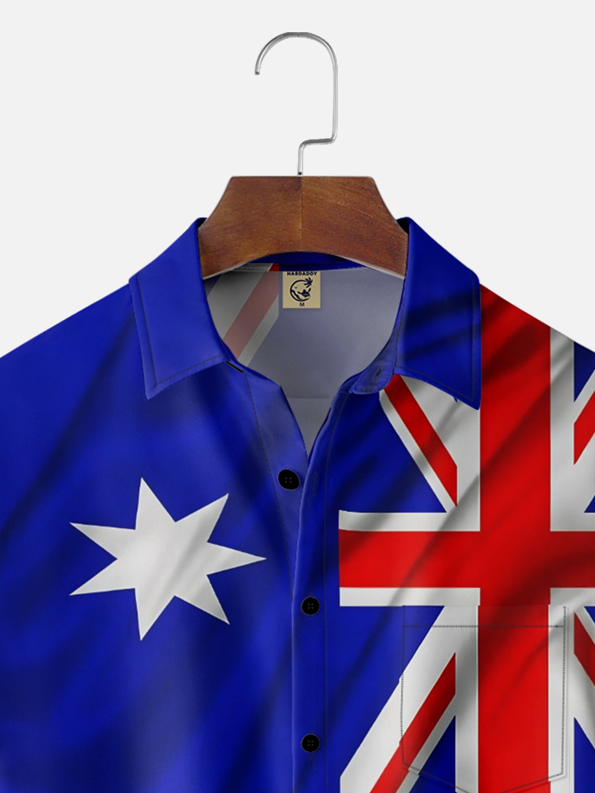 Moisture-Wicking Artistic Australian Flag Chest Pocket Casual Shirt